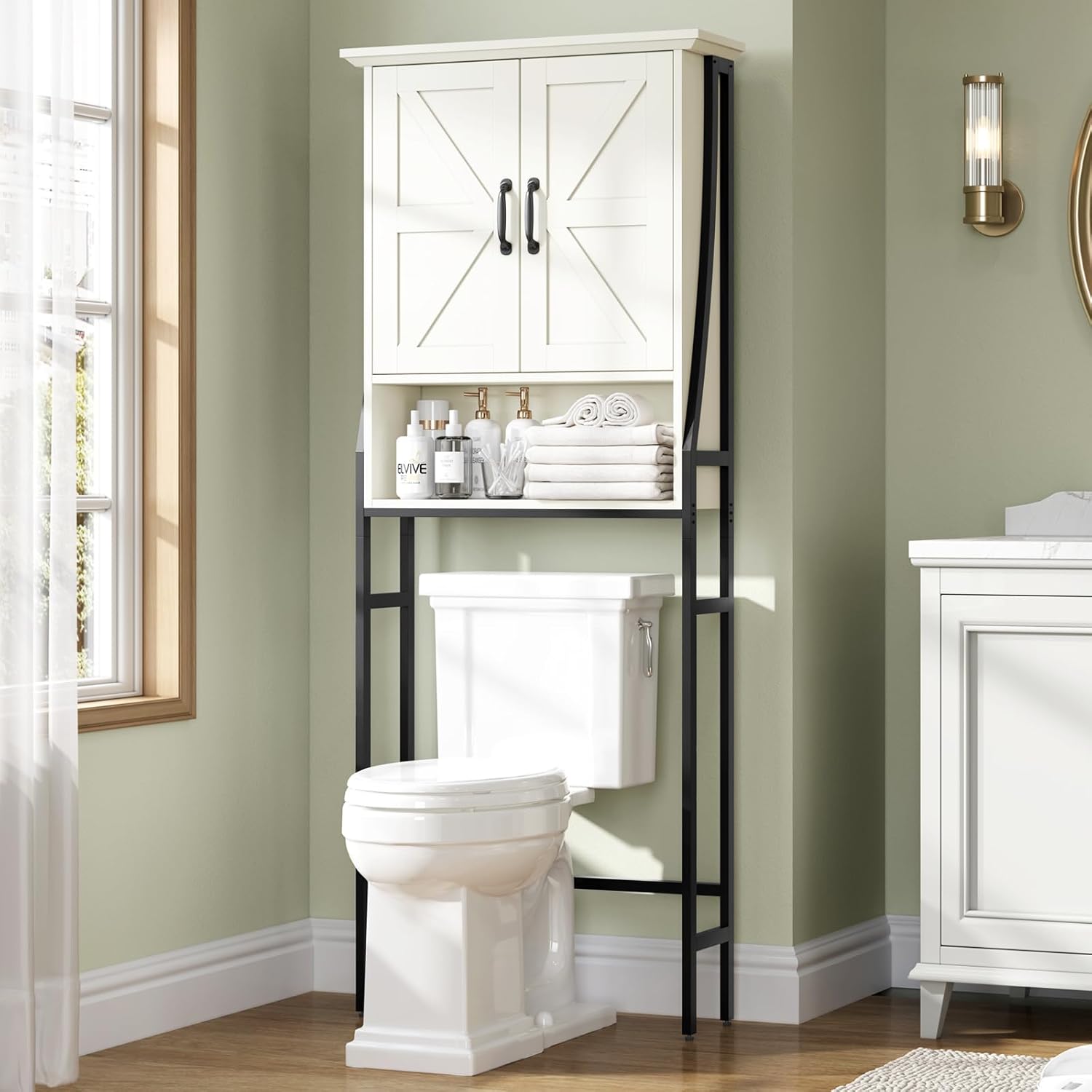 Over The Toilet Storage Cabinet, Over Toilet Bathroom Organizer, Above Toilet St...