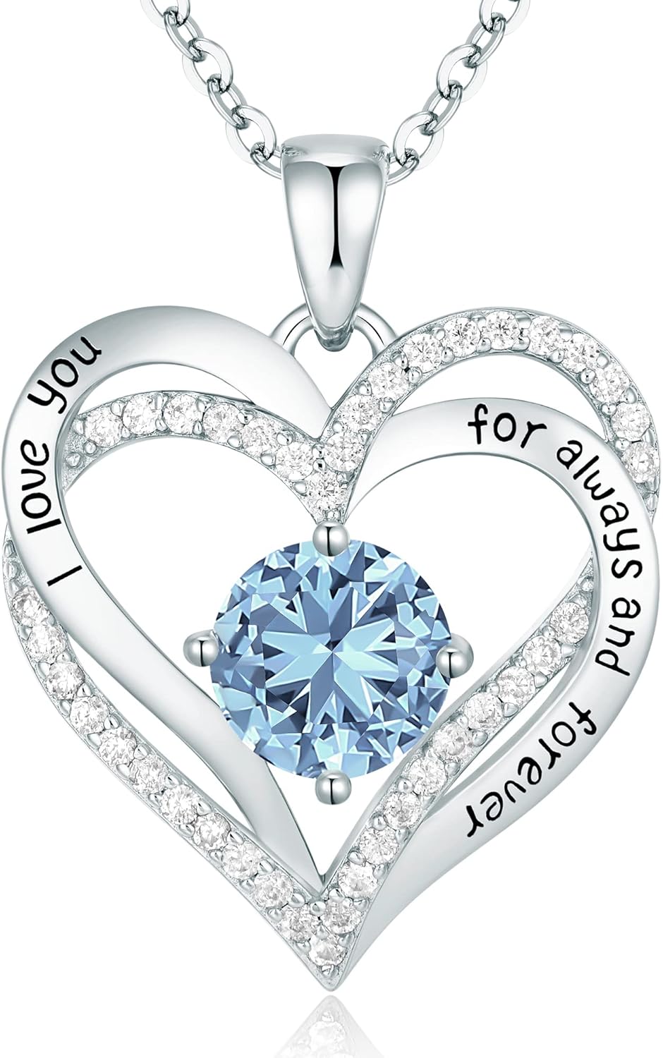 CDE Forever Love Heart Necklaces for Women, Wedding Anniversary, Birthday Gift f...