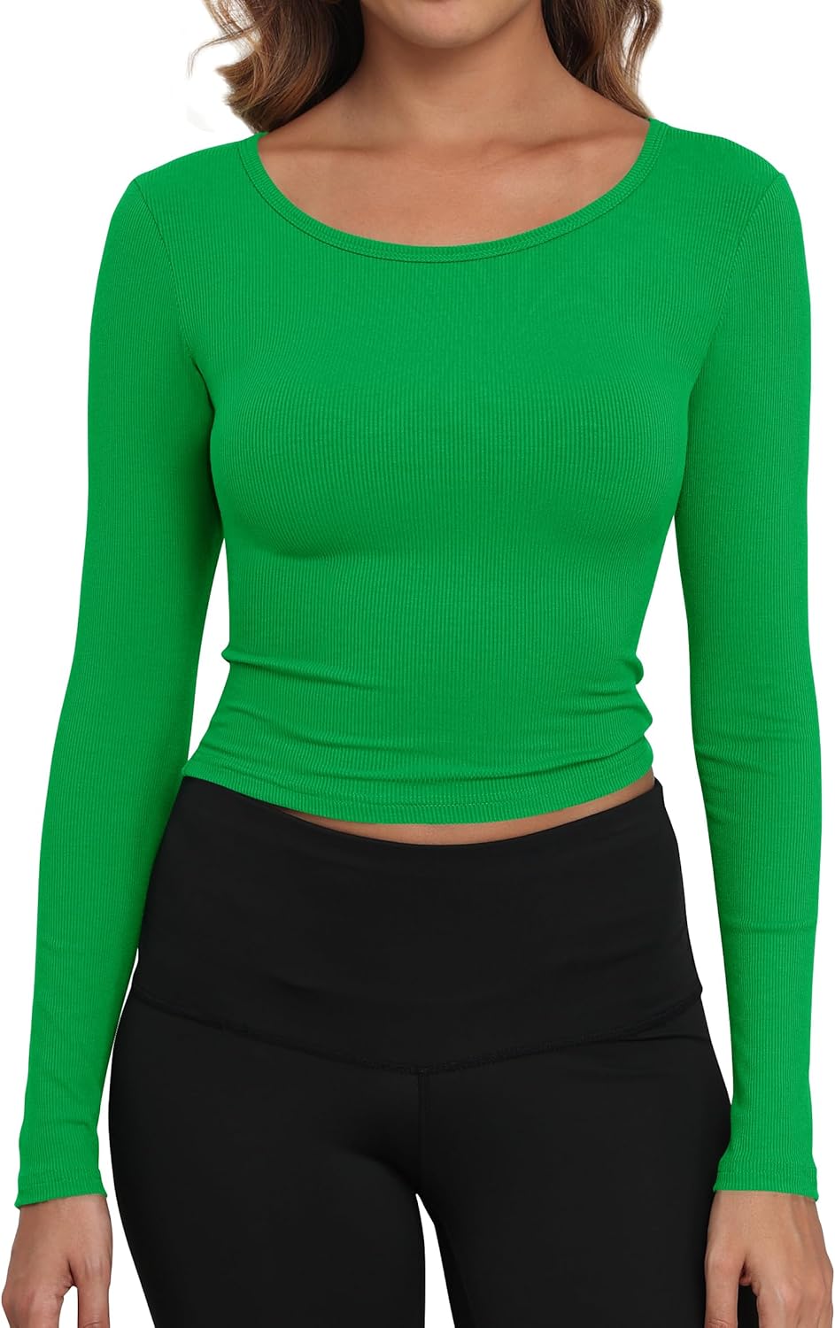 Artfish Women's Casual Basic Ribbed T-Shirts Slim Fitted Boat Neck Long Sleeve C...