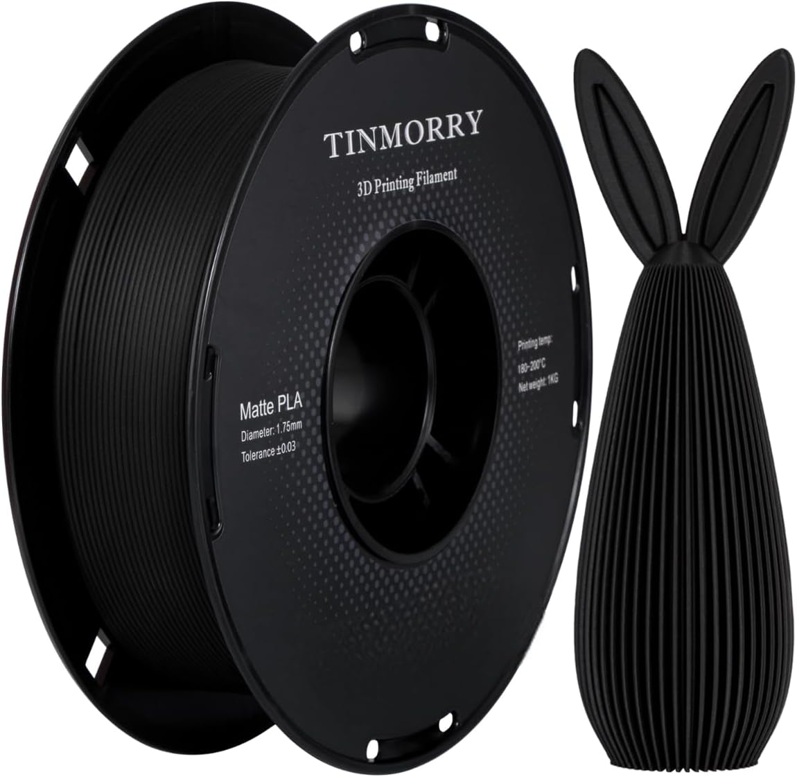 Matte PLA Filament 1.75mm 1kg, TINMORRY Filament PLA 3D Printing Materials for 3...