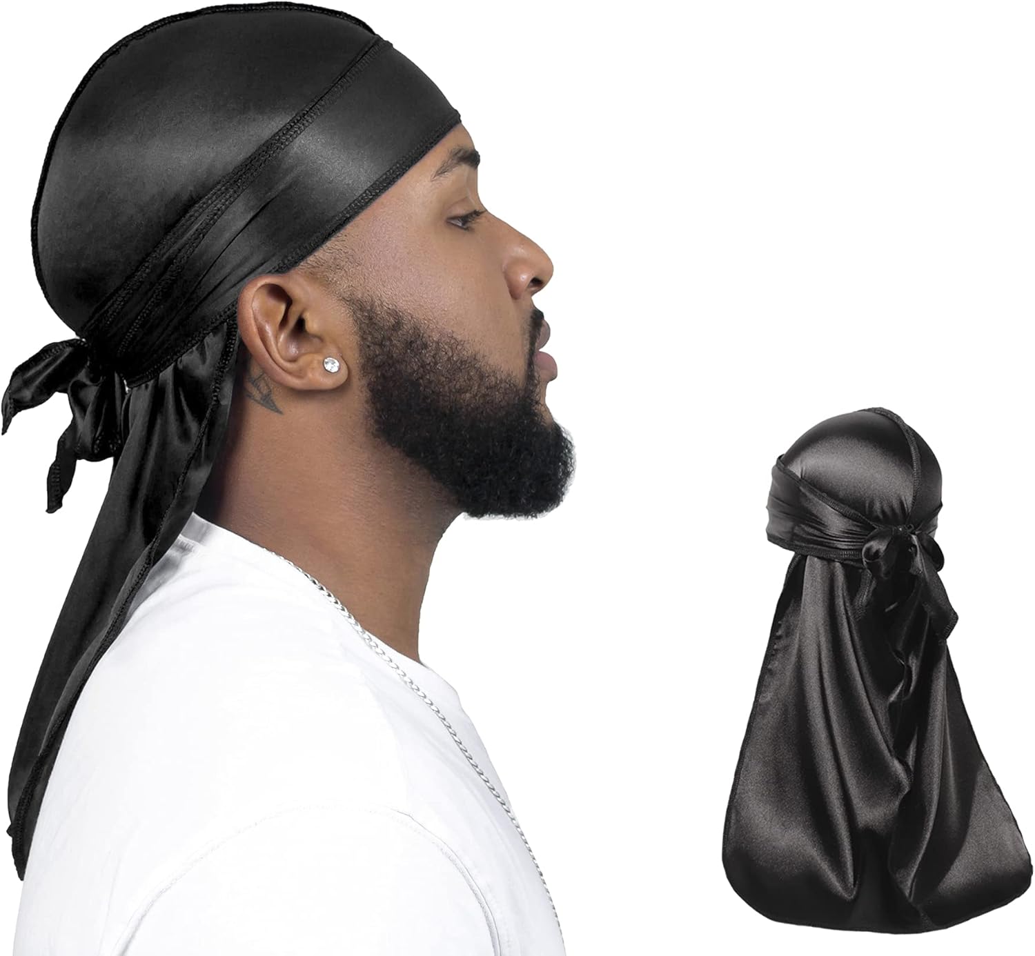 ForceWave 2 Pieces Silky Durag Pack for Men Women Waves, Premium Satin Deluxe Du...