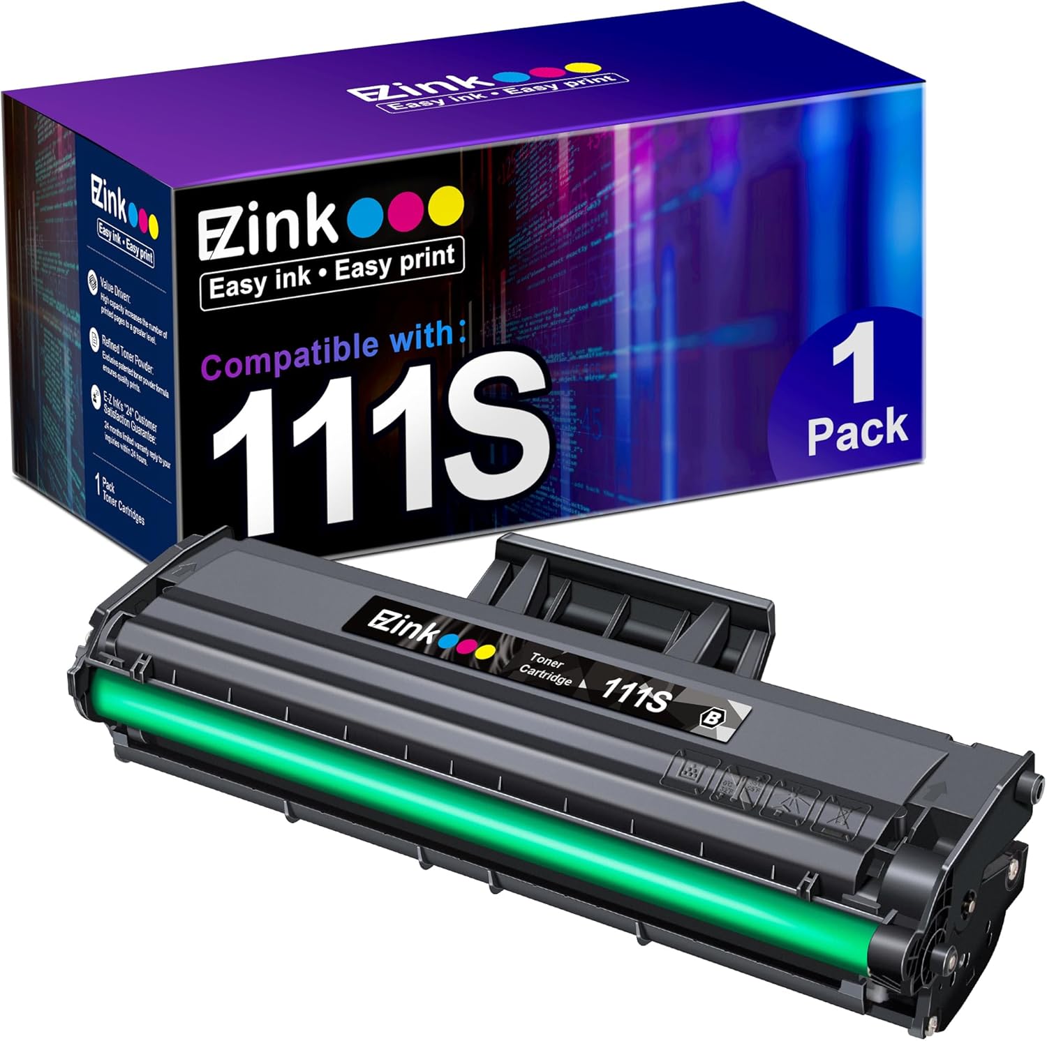 E-Z Ink Compatible Toner Cartridge Replacement for Samsung 111S 111L MLT-D111S M...