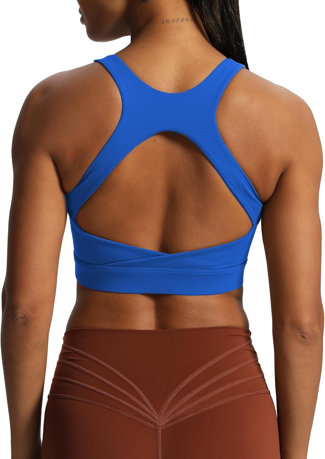 Aoxjox Women's Workout Sports Bras High Impact Fitness Backless Padded Training...