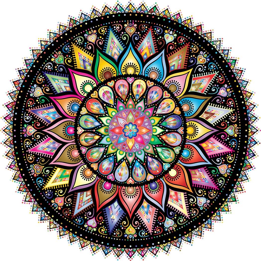 Bgraamiens Puzzle-Geometric Colorful Mandala-1000 Pieces Creative Geometric Roun...