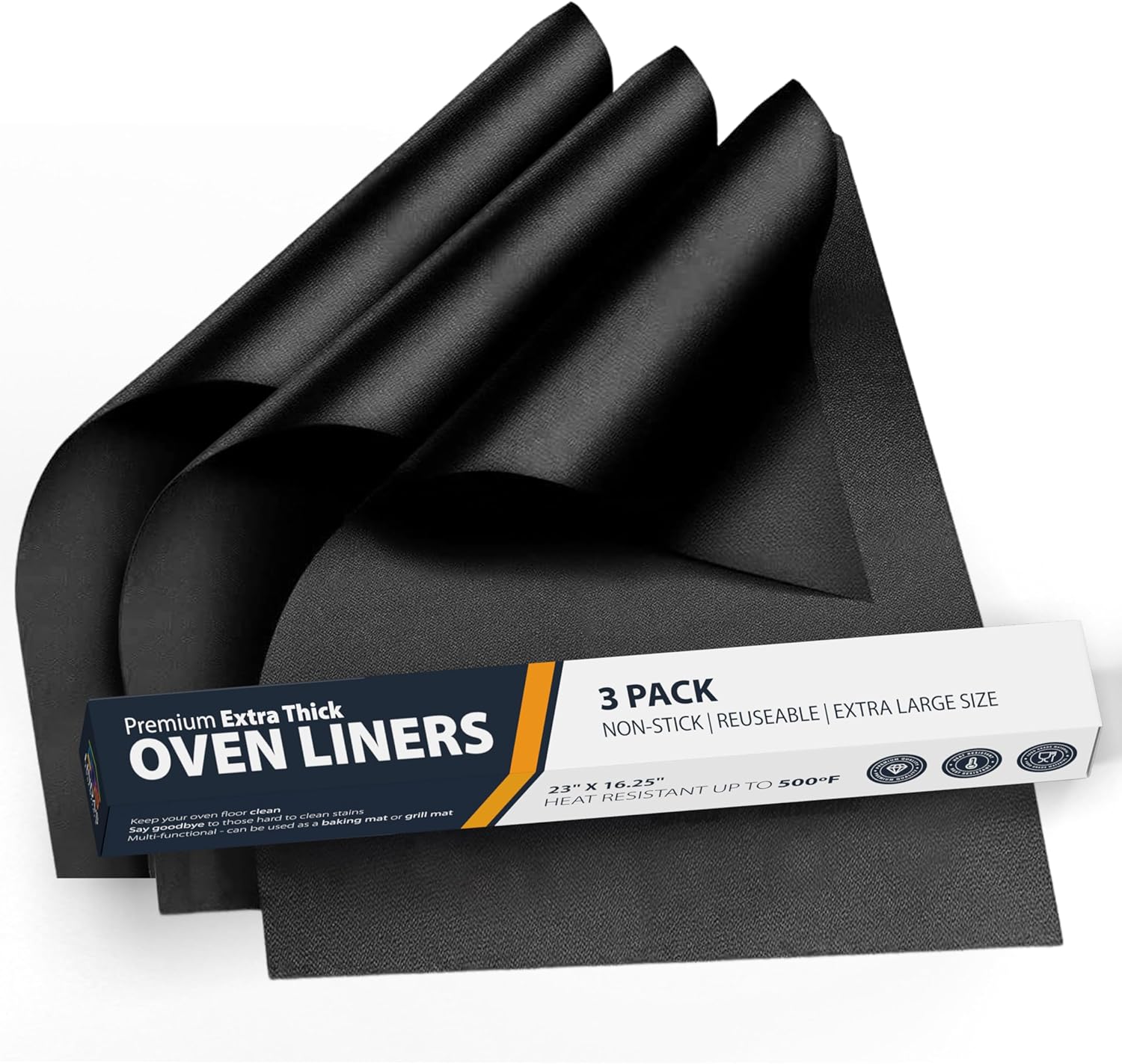 Oven Liners for Bottom of Oven - 3 Pack Large Heavy Duty Mats, 16.25”x23” Non-St...