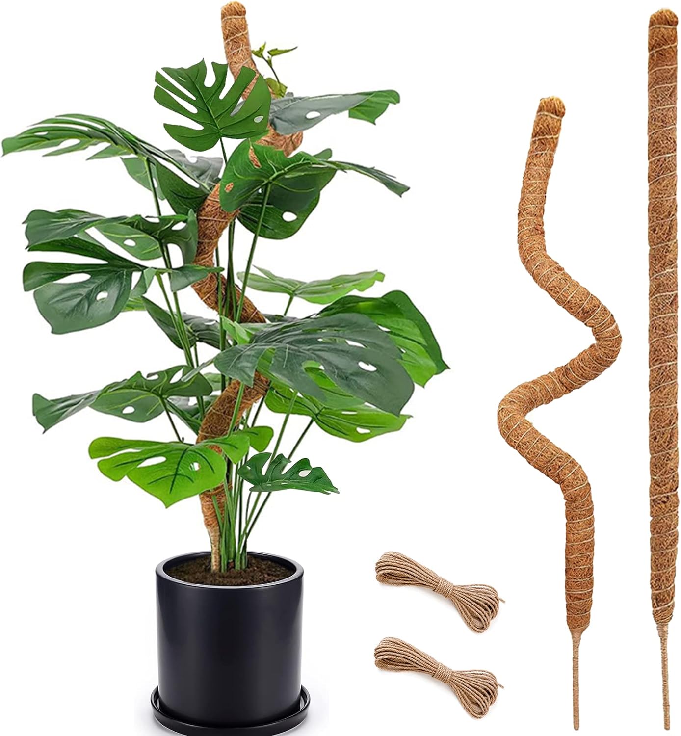 2 Pack Moss Pole, 28 Inch Bendable Moss Pole for Plants Monstera, Moss Poles for...