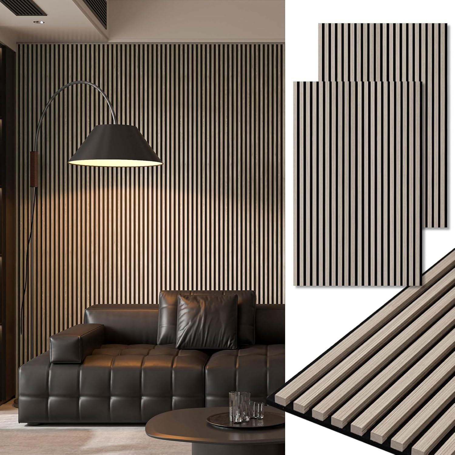 Art3d 2-Pack 48" x 24" Acoustic Wood Panels for Wall, Soundproof Wood Slat Panel...