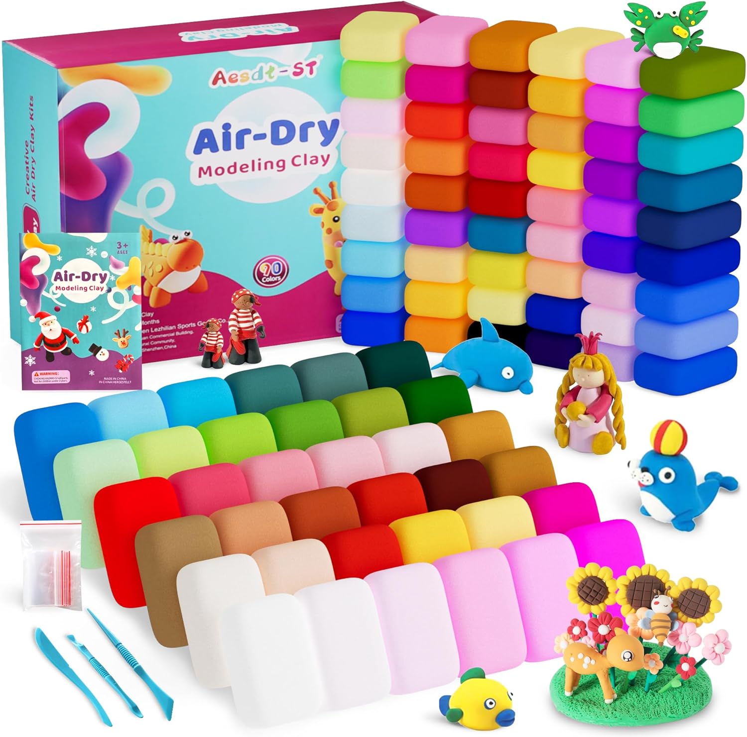 Air Dry Clay 90 Colors, Modeling Clay for Kids, DIY Model Magic Clay, Molding Cl...