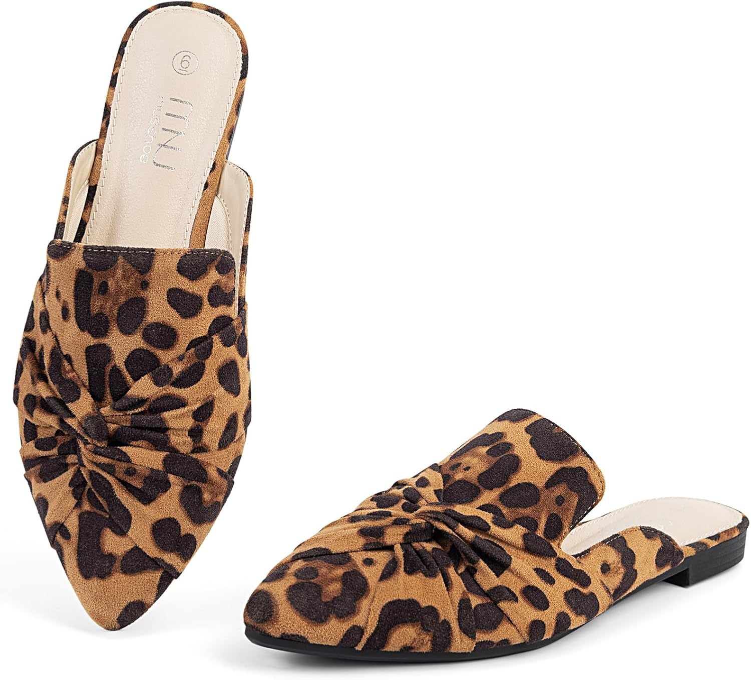 MUSSHOE Mules for Women Flats Comfortable Women Mules Backless Loafers with Knot...