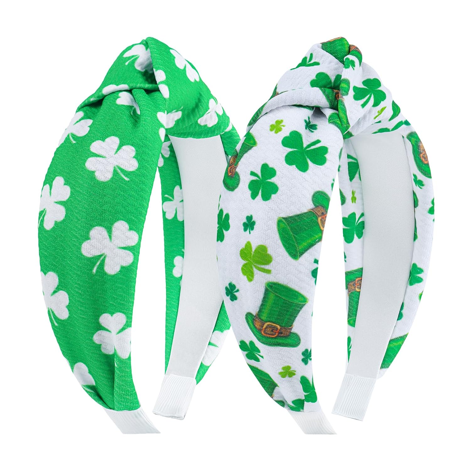 YanJie St.Patrick's Day Headband for Women Green Shamrock Knotted Heaband Clover...