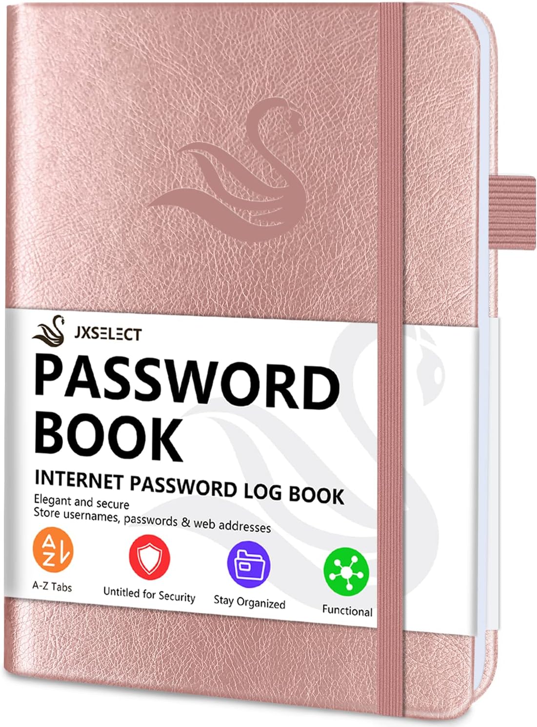 Elegant Password Book with Alphabetical Tabs - Hardcover Password Book for Inter...