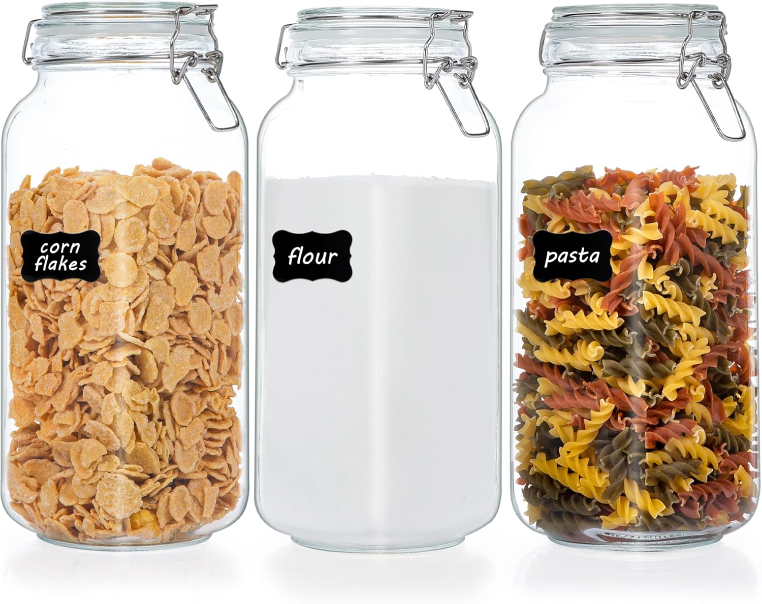 Vtopmart 78oz Glass Food Storage Jars with Airtigh...