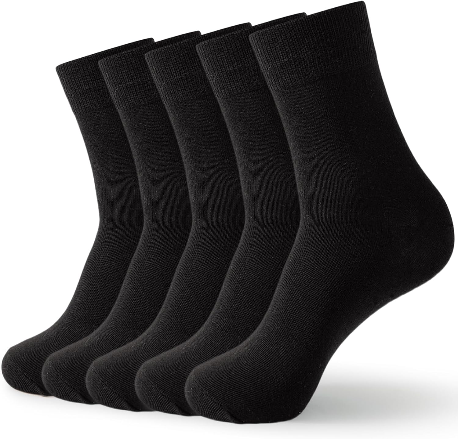 Josnown Crew Socks for Women, Thin Cotton Casual Soft Aesthetic Womens Socks 5 P...