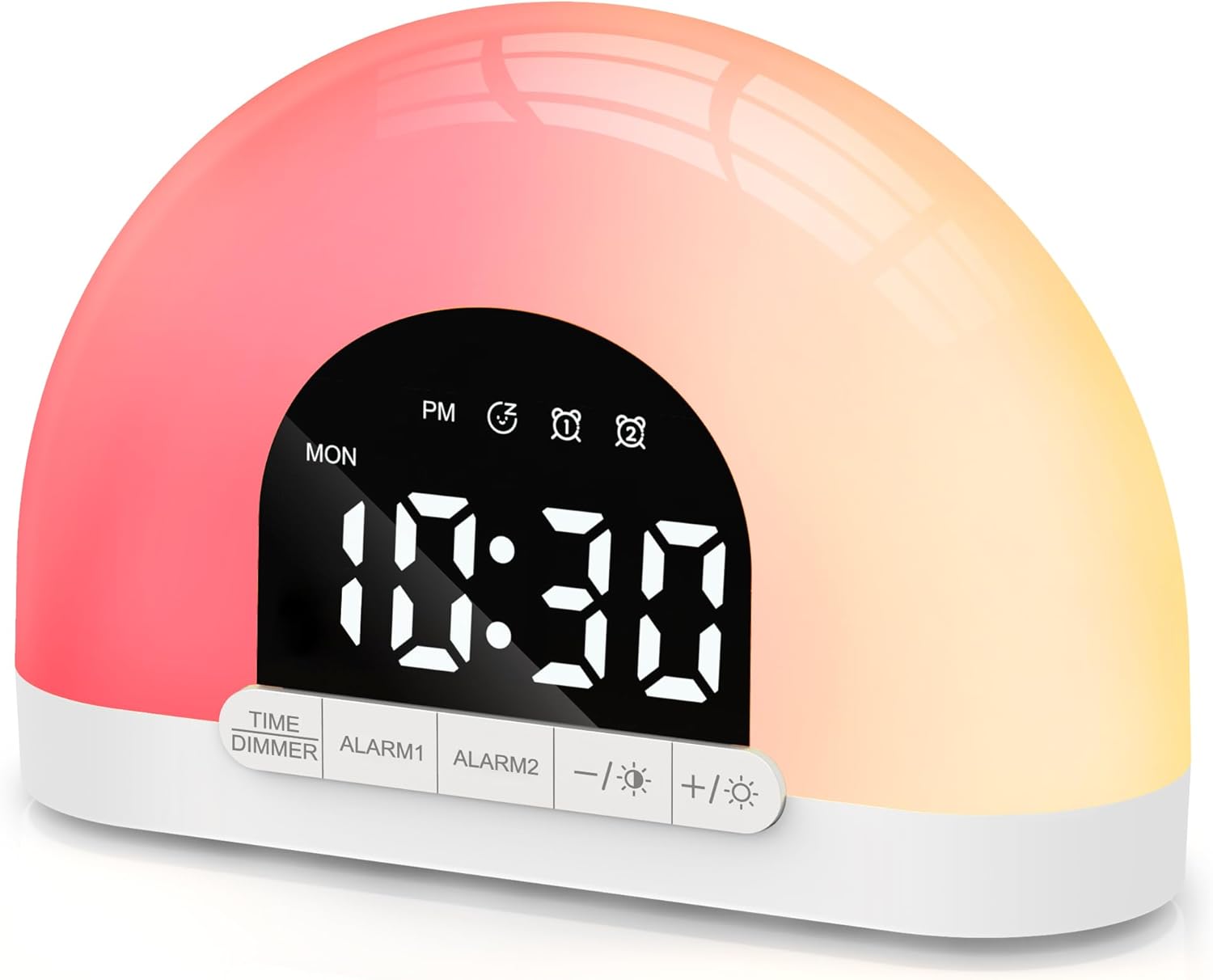Sunrise Alarm Clock, Dimmable Digital Clock for Kids, Small Bedside Sunlight Lam...