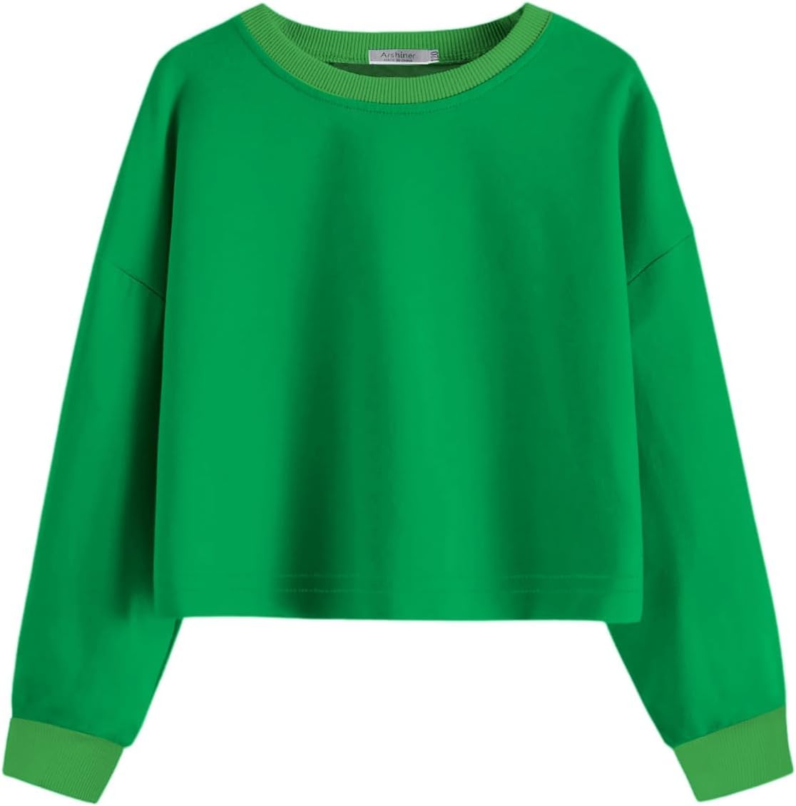 Arshiner Girls Crop Tops Kids Long Sleeve Shirt Pullover Sweatshirts for 5-12 Ye...