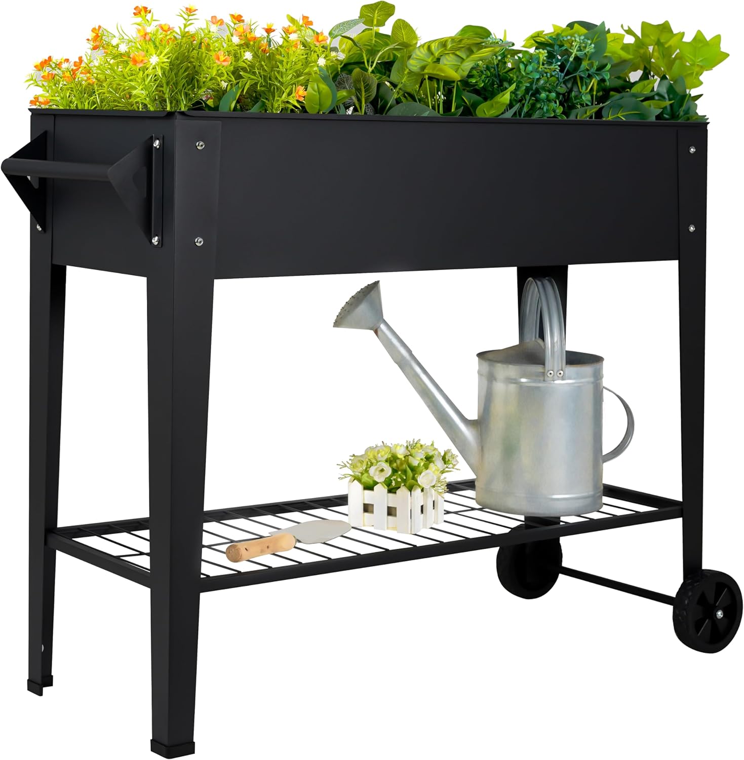 Elevate 32" Tall Raised Garden Bed Outdoor with Wheels & Shelf for Mobility, 400...