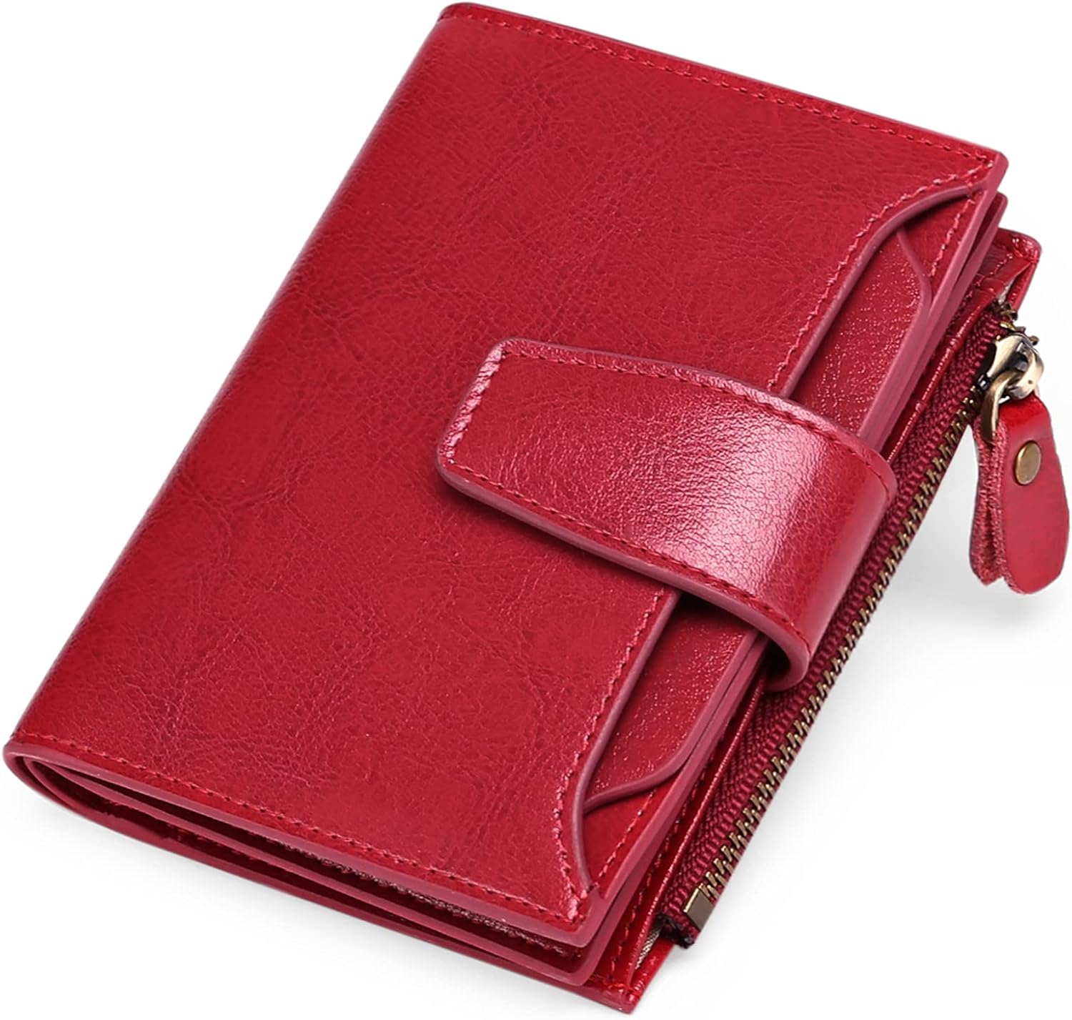 SENDEFN Women's RFID Blocking Leather Small Compact Bi-fold Zipper Pocket Wallet...