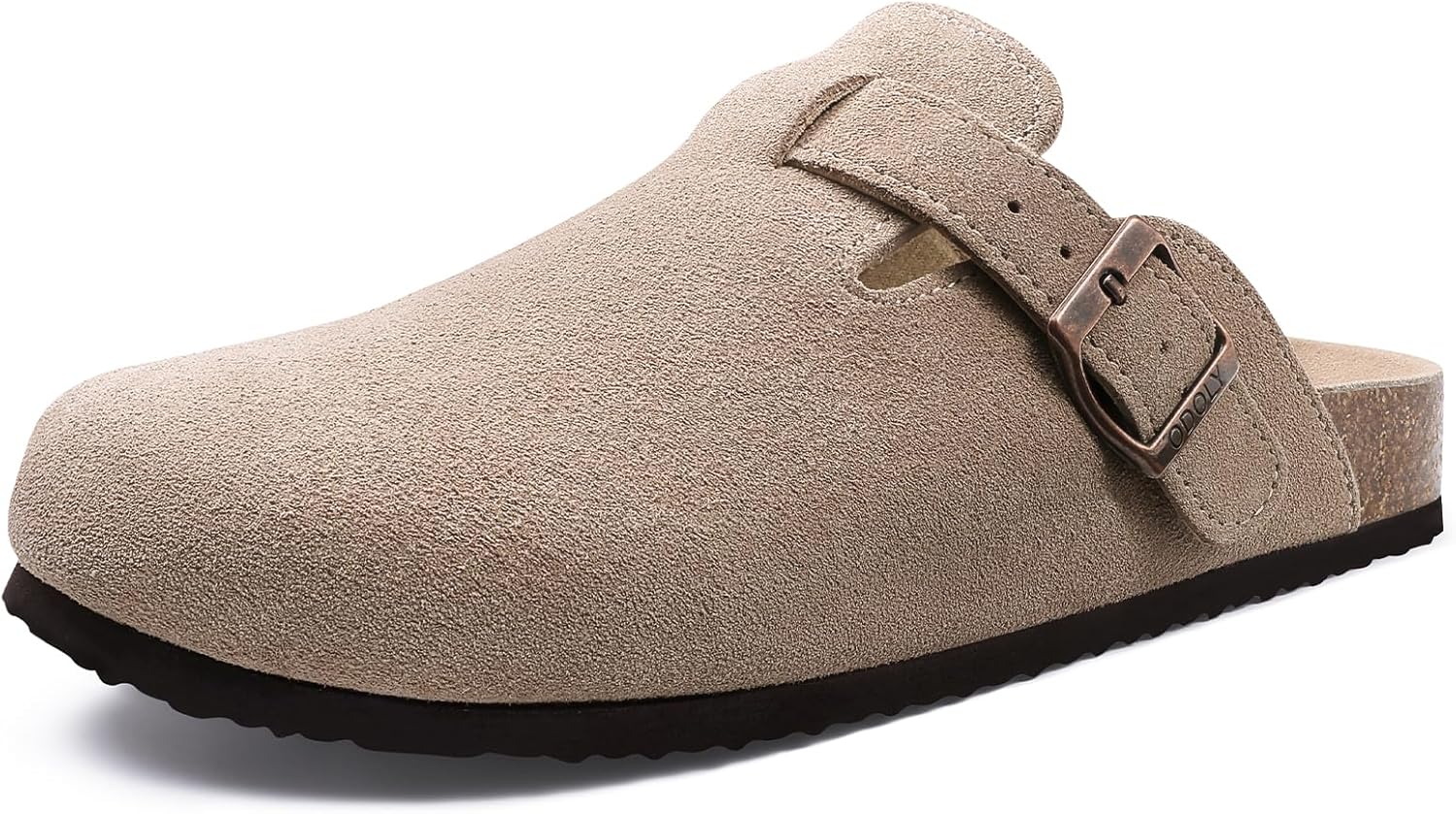 Genuine Suede Clogs for Women Men Soft Cork Footbed Leather Mules Comfort Potato...