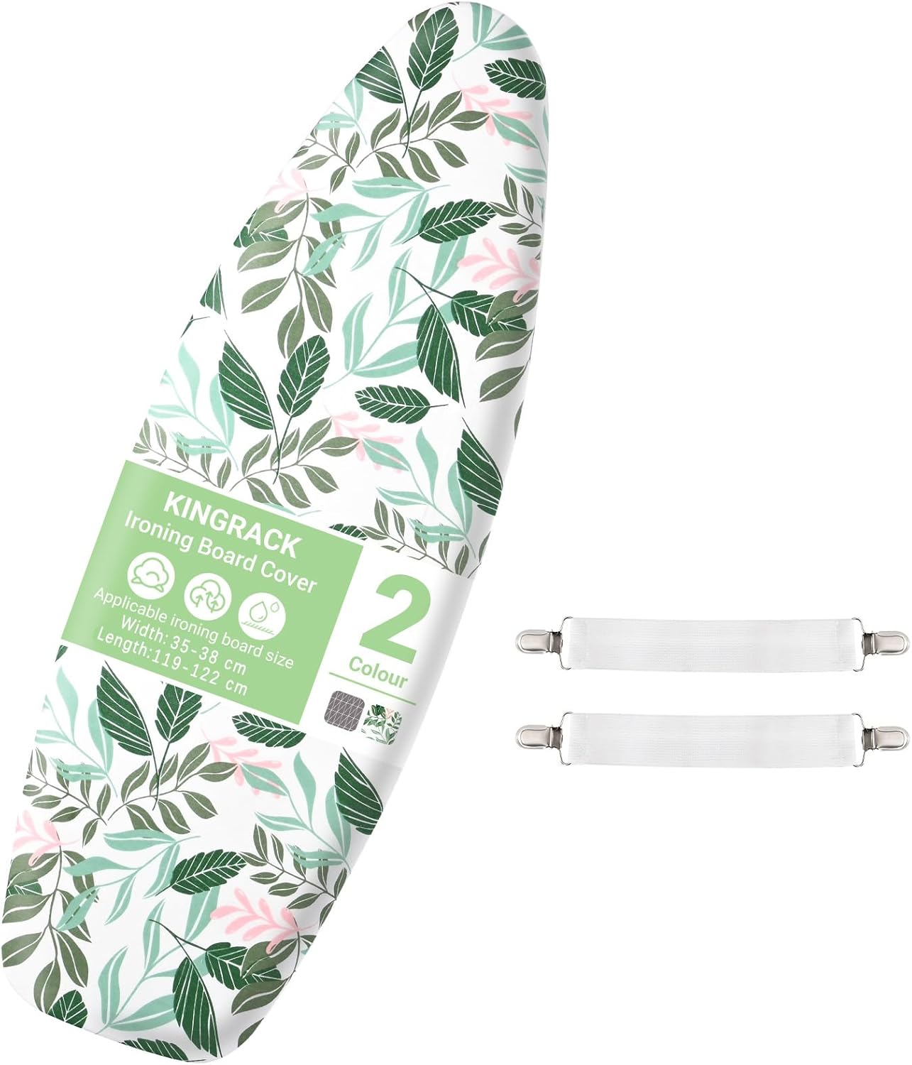 KINGRACK Ironing Board Cover with Extra Thick 7mm Padding, 100% Cotton Covers Ea...