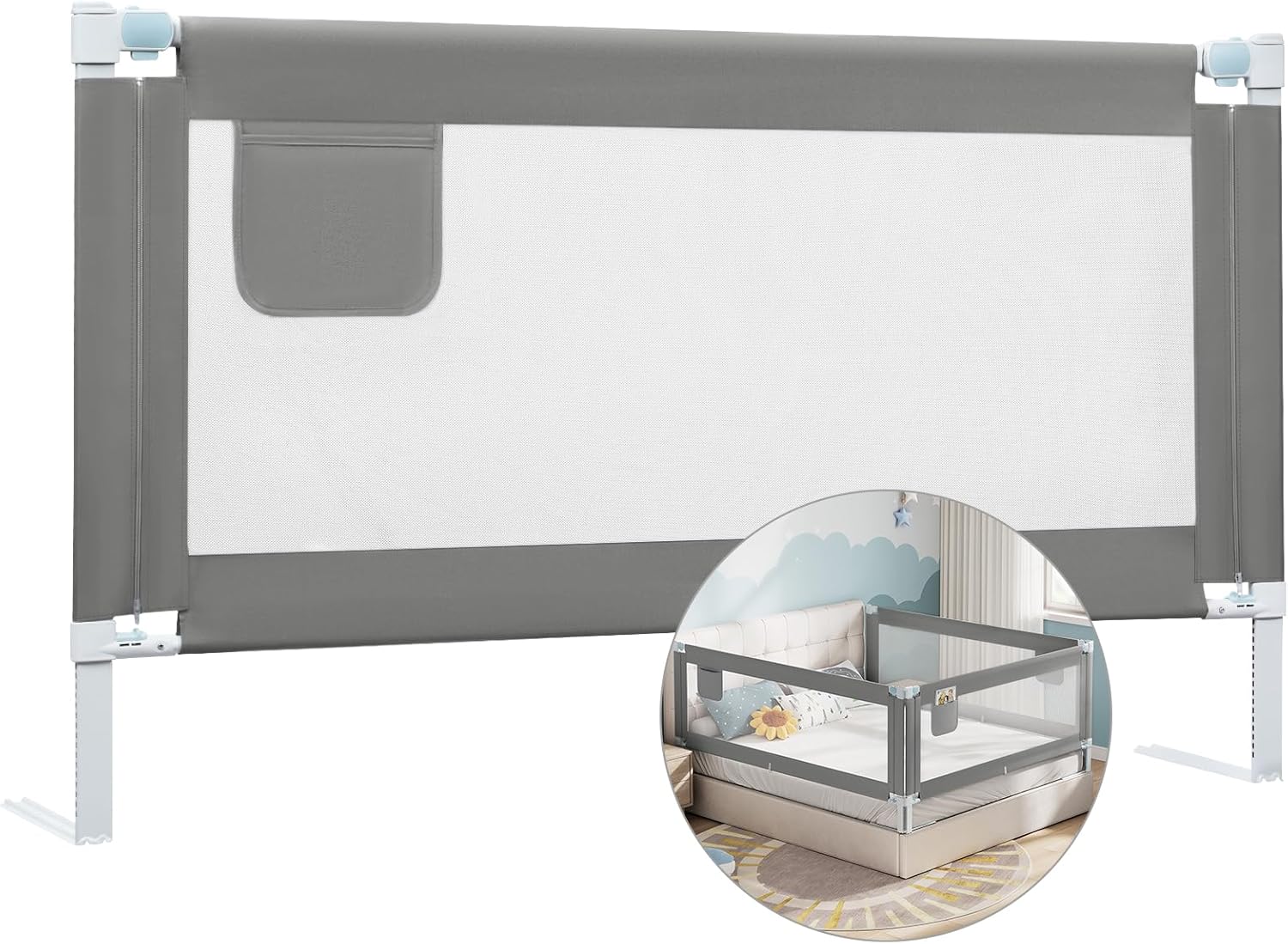 WOLTU Bed Guard,Bed Rail for Toddlers,Baby Bed Guard for Singe Bed Safety Rail H...