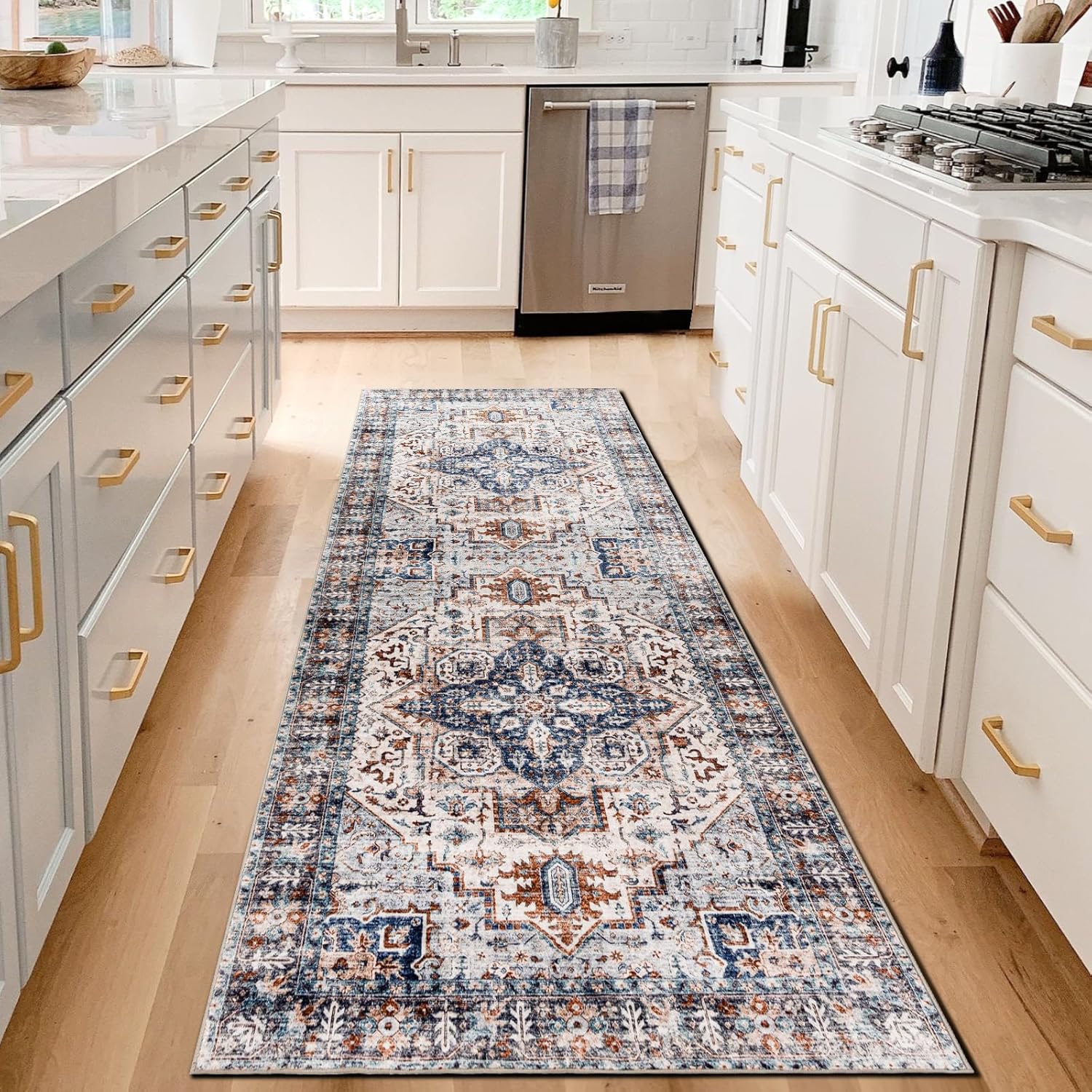 Runner Rug 2x6, Washable Hallway Kitchen Rugs, Soft Non-Slip Area Rug, Stain-Res...