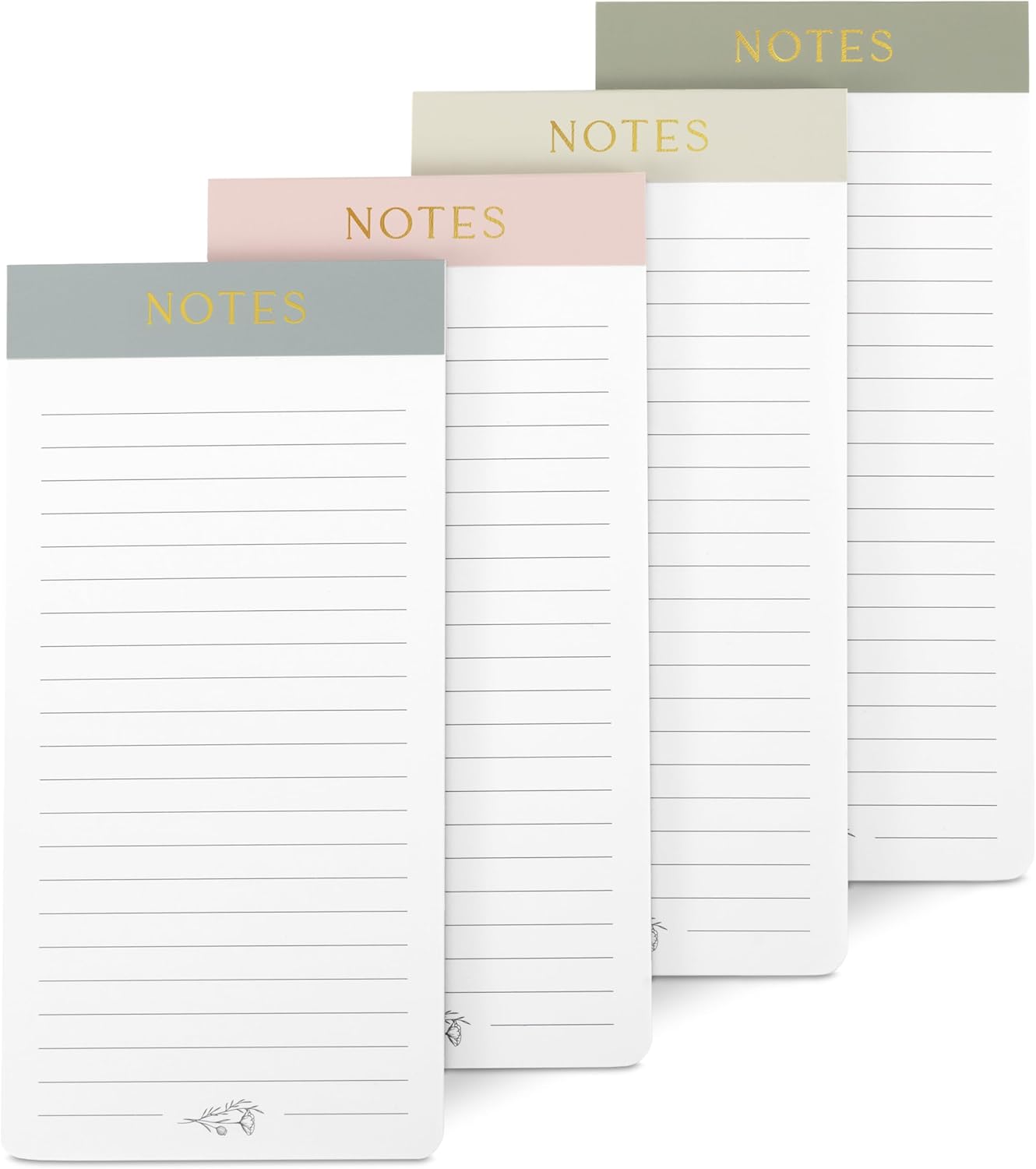 Beautiful Magnetic Notepads for Fridge - Set Of 4 Modern Note Pads With Lined Pa...
