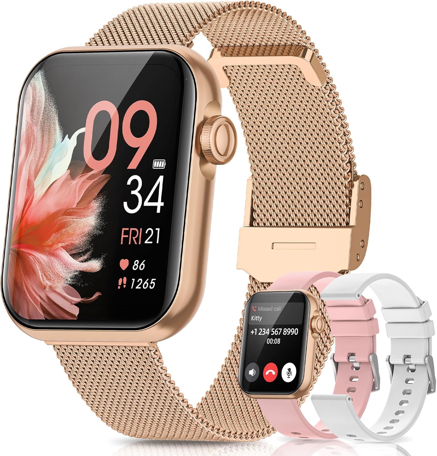 Smart Watches for Women, Android Smart Watch for Phones (Make Calls), 1.85" HD F...