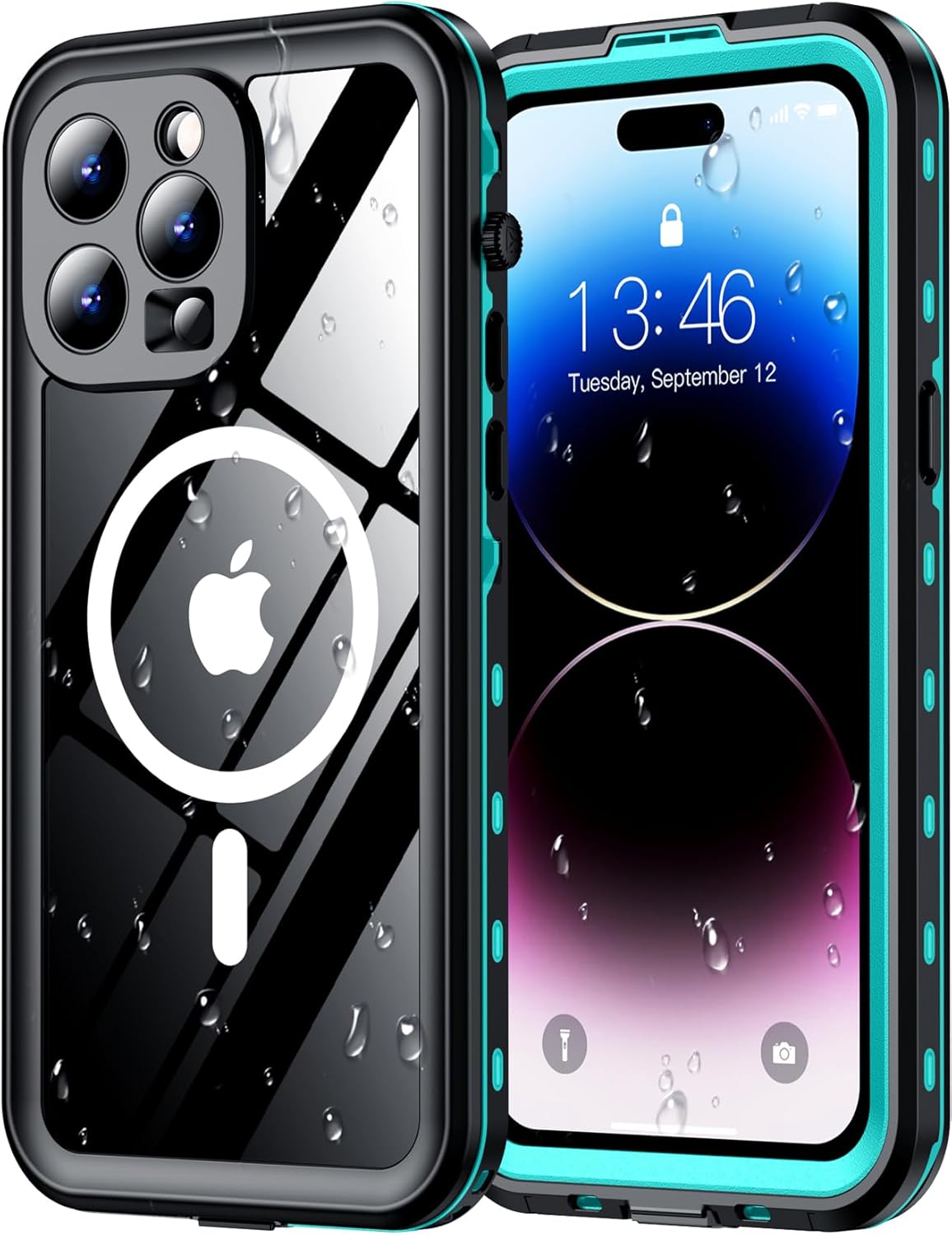 Red2Fire for iPhone 14 Pro Case Waterproof, [Built-in Screen Protector & Camera...