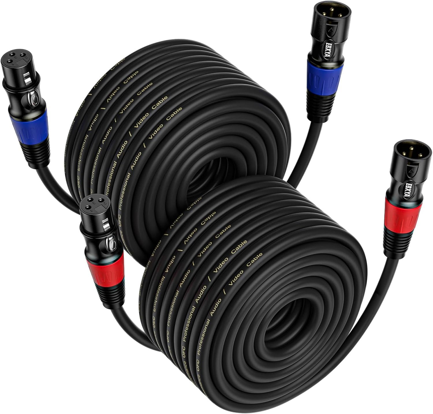 EBXYA 100 ft XLR Cable 2 Pack - 3-Pin Male to Female XLR Microphones Cables 100f...