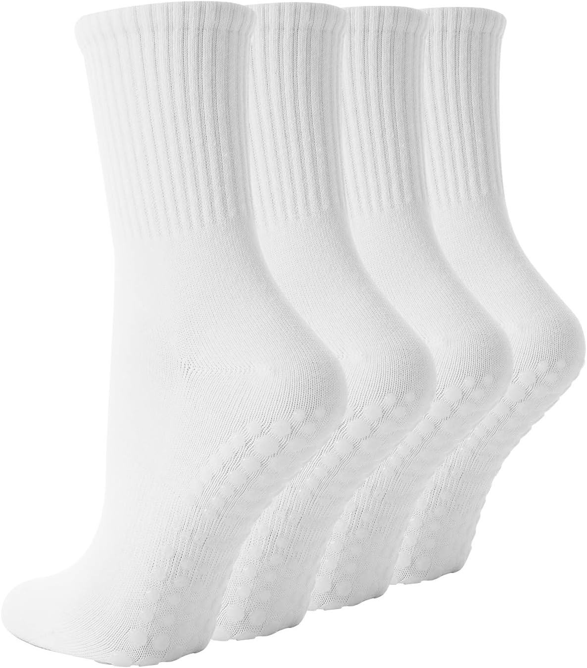 4 Pairs Pilates Socks with Grips for Women, Non Slip Yoga Athletic Ballet Barre...