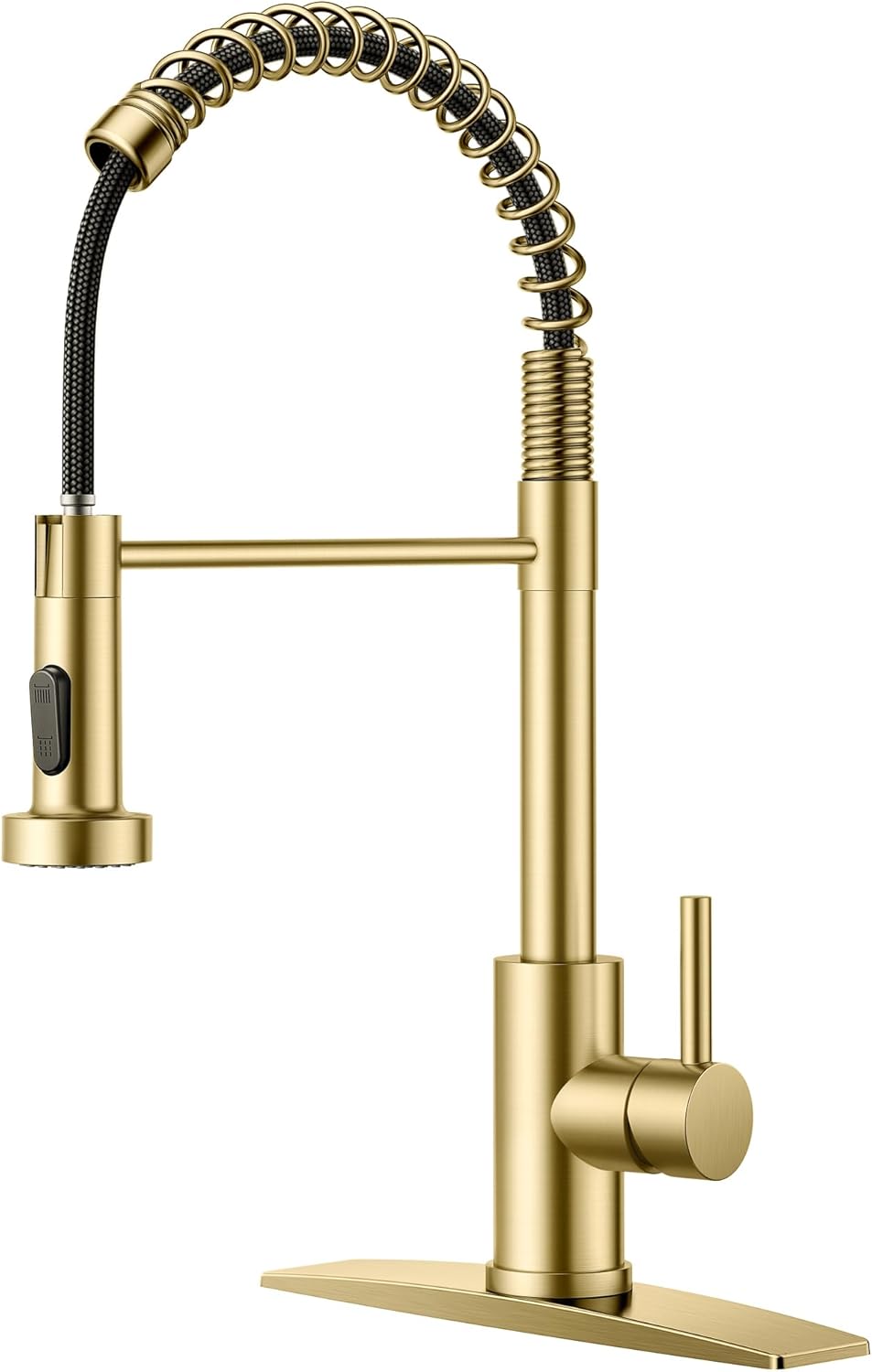 FORIOUS Gold Kitchen Faucet with Pull Down Sprayer, Stainless Steel Commercial S...