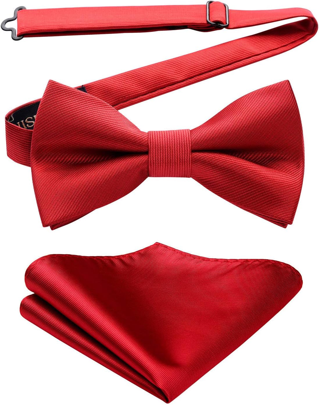 HISDERN Bow Tie for Men Solid Color Pre-tied Bow Tie Adjustable Tuxedo Two Layer...