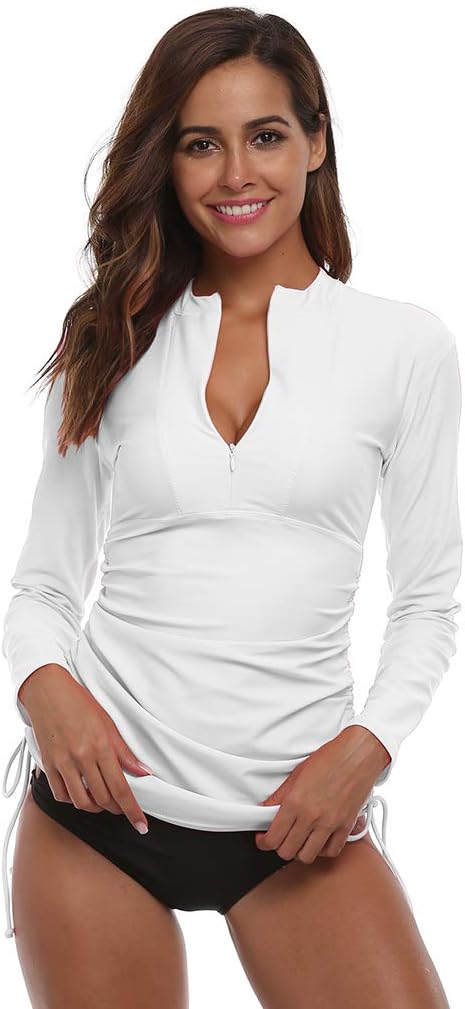 Women's UV Sun Protection UPF 50+ Long Sleeve Rash Guard Wetsuit Swimsuit Top La...