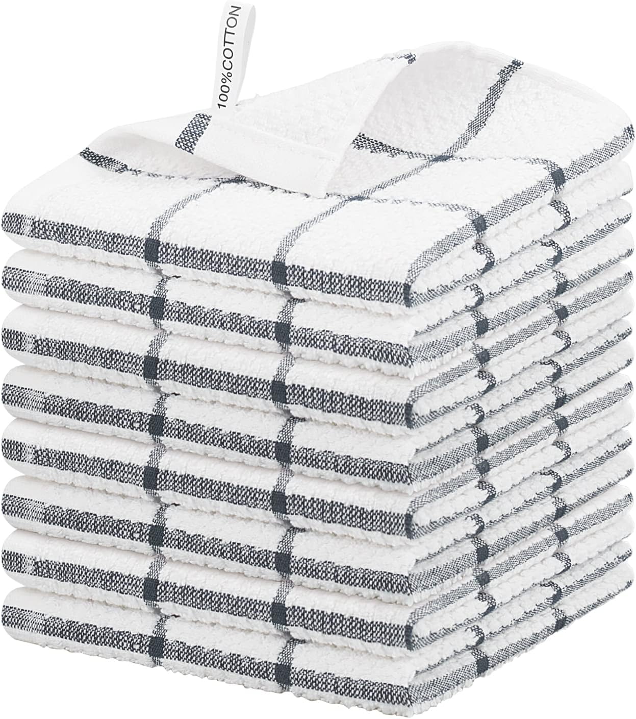 Nialnant Cotton Terry Dish Cloths,8 Pack Dish Rags for Washing Dishes,Super Soft...