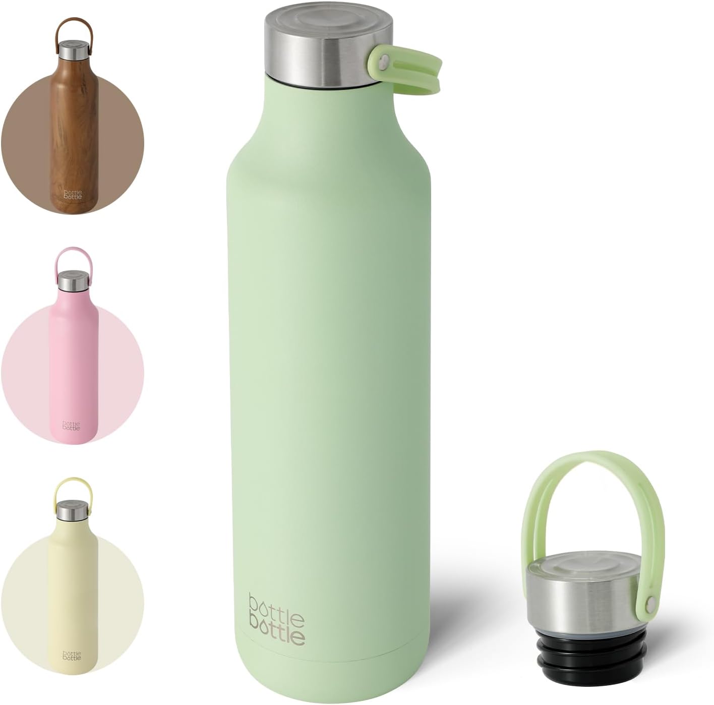 Bottle Bottle 600ml Insulated Water Bottle with Handle Hiking Drink Flask(Light...