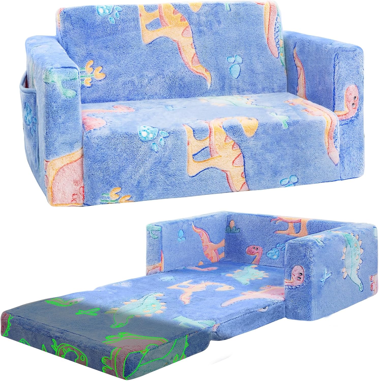 Toddler Couch,Toddler Chair,Extra Wider Seating,2-in-1 Baby Seat Furniture Fold...