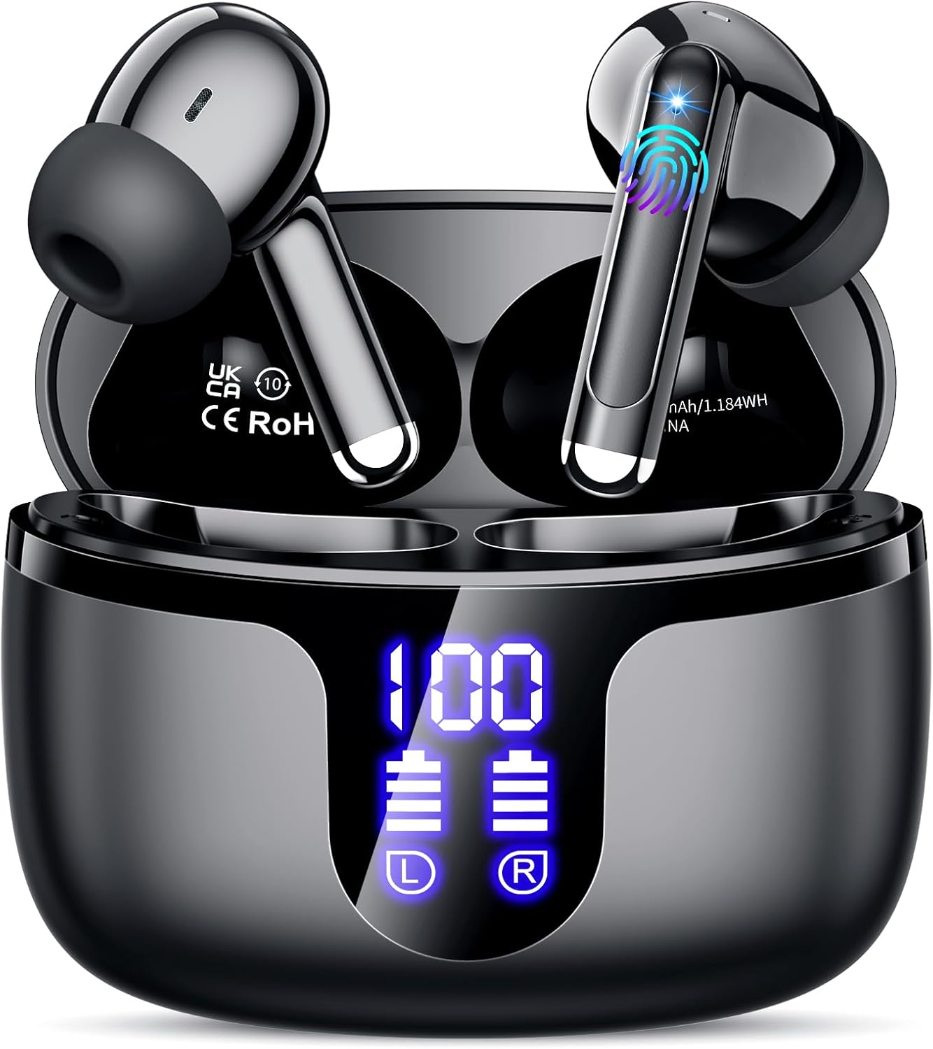 Wireless Earbuds Bluetooth 5.3 Headphones in Ear with 4 ENC Noise Cancelling Mic...