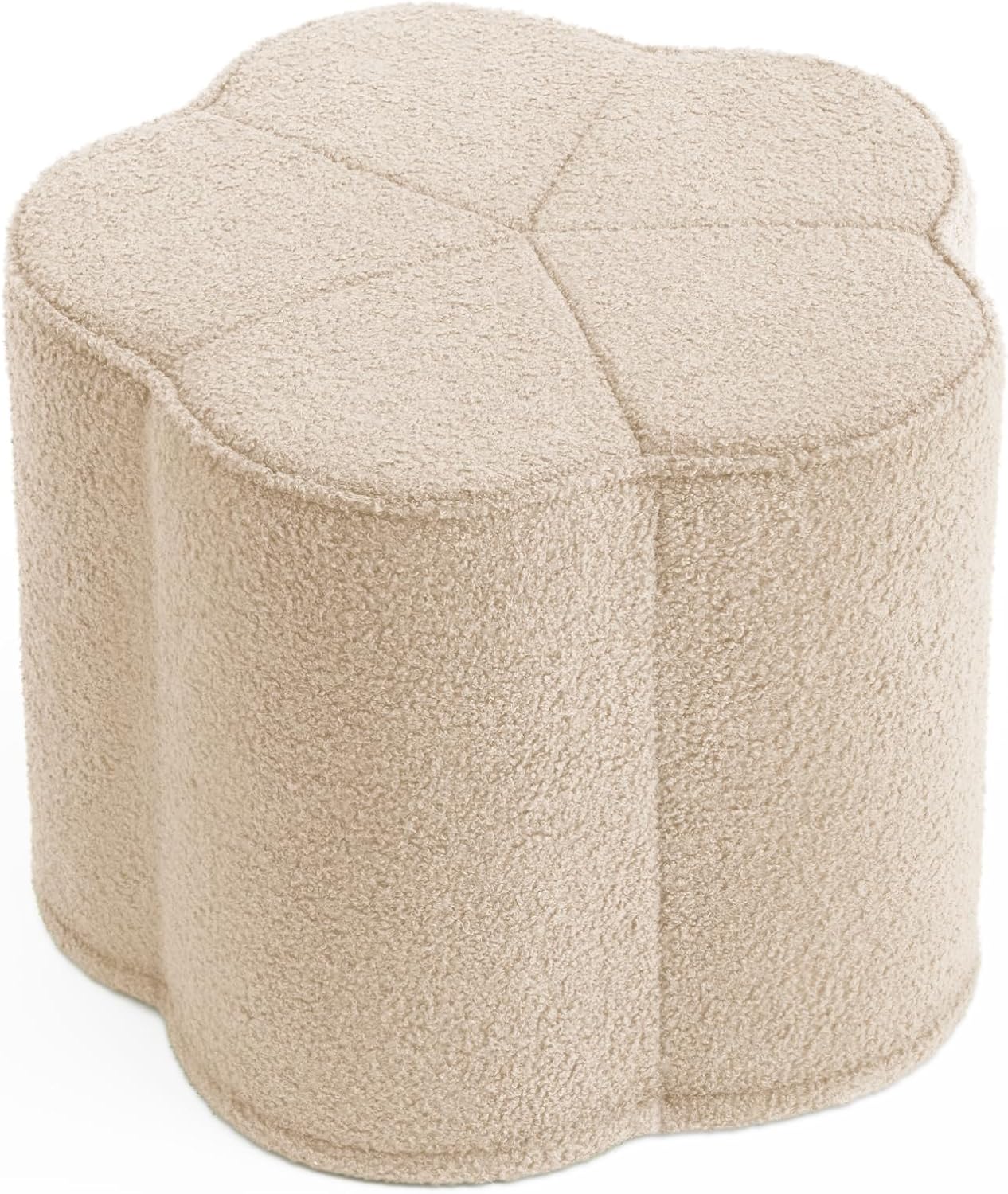 Blissful Diary Flower Pouf Ottoman, Comfy Floral Ottoman for Living Room, Bedroo...