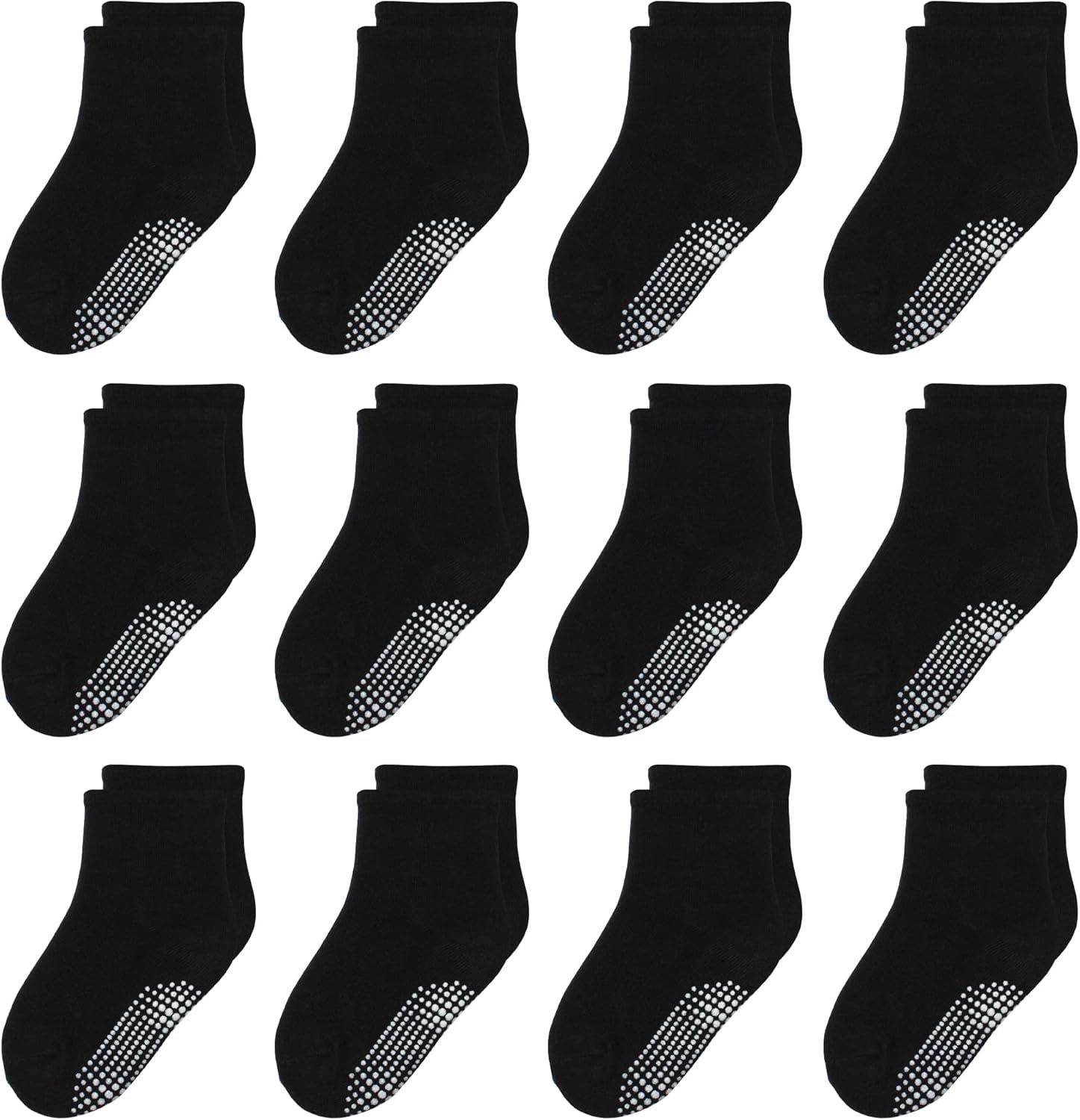 12 Pack Non Slip Kids Toddler Baby Socks with Grips for 1-7 Years Boys Girls Cot...