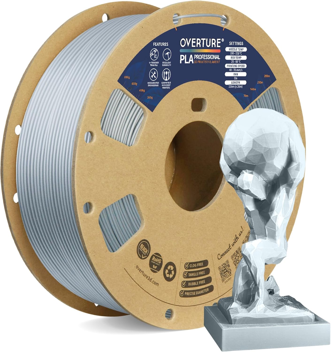 OVERTURE PLA Plus (PLA+) Filament 1.75mm PLA Professional Toughness Enhanced PLA...