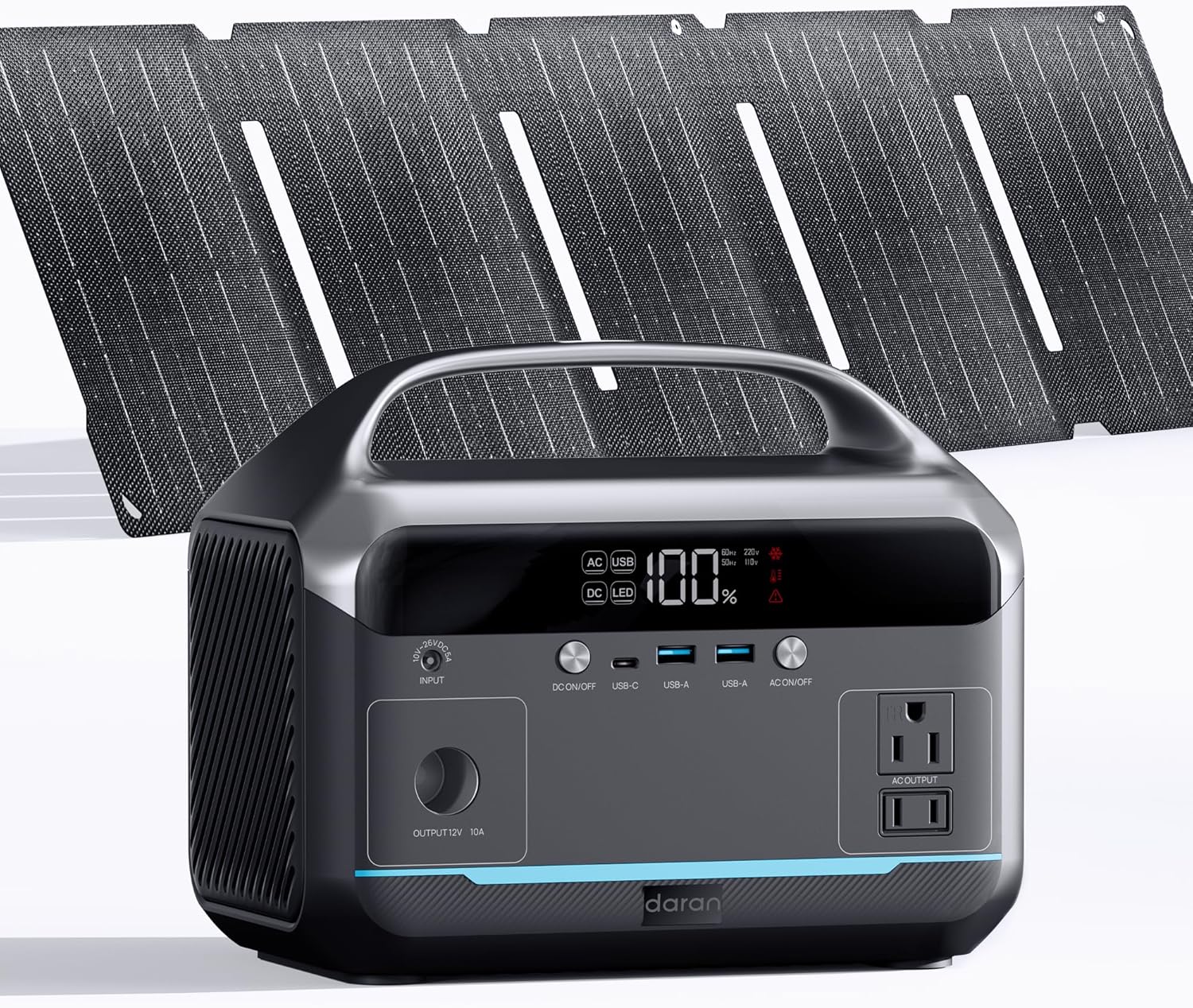 Portable Power Station 350W & 40W Solar Panel – 288Wh LiFePO4 Battery, Solar Gen...