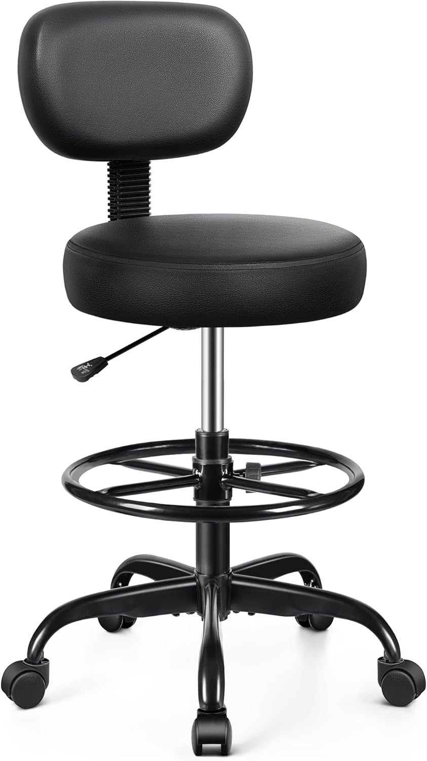 Drafting Chair with Backrest – Adjustable Foot Res...