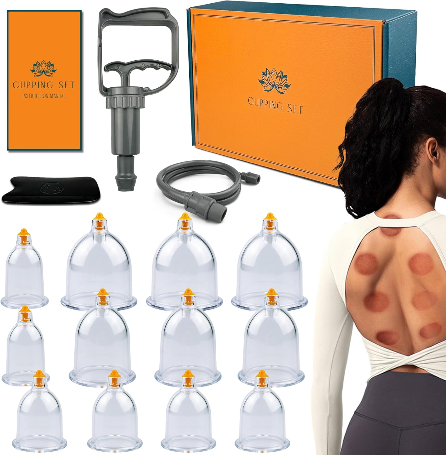 Cupping Set 12 Cups Cupping Kit for Massage Therapy at Home Cupping Massage Cups...