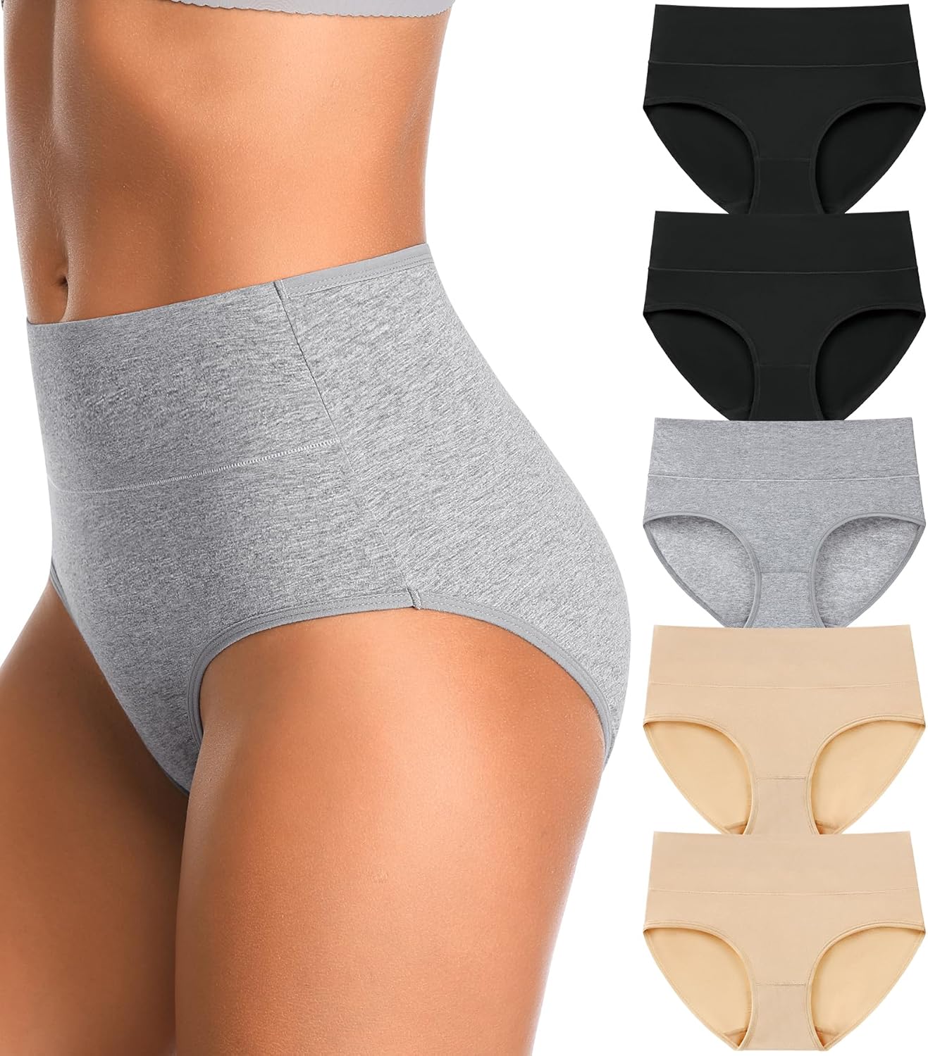 High Waisted Postpartum Underwear Womens Cotton Underwear Soft Breathable Full C...
