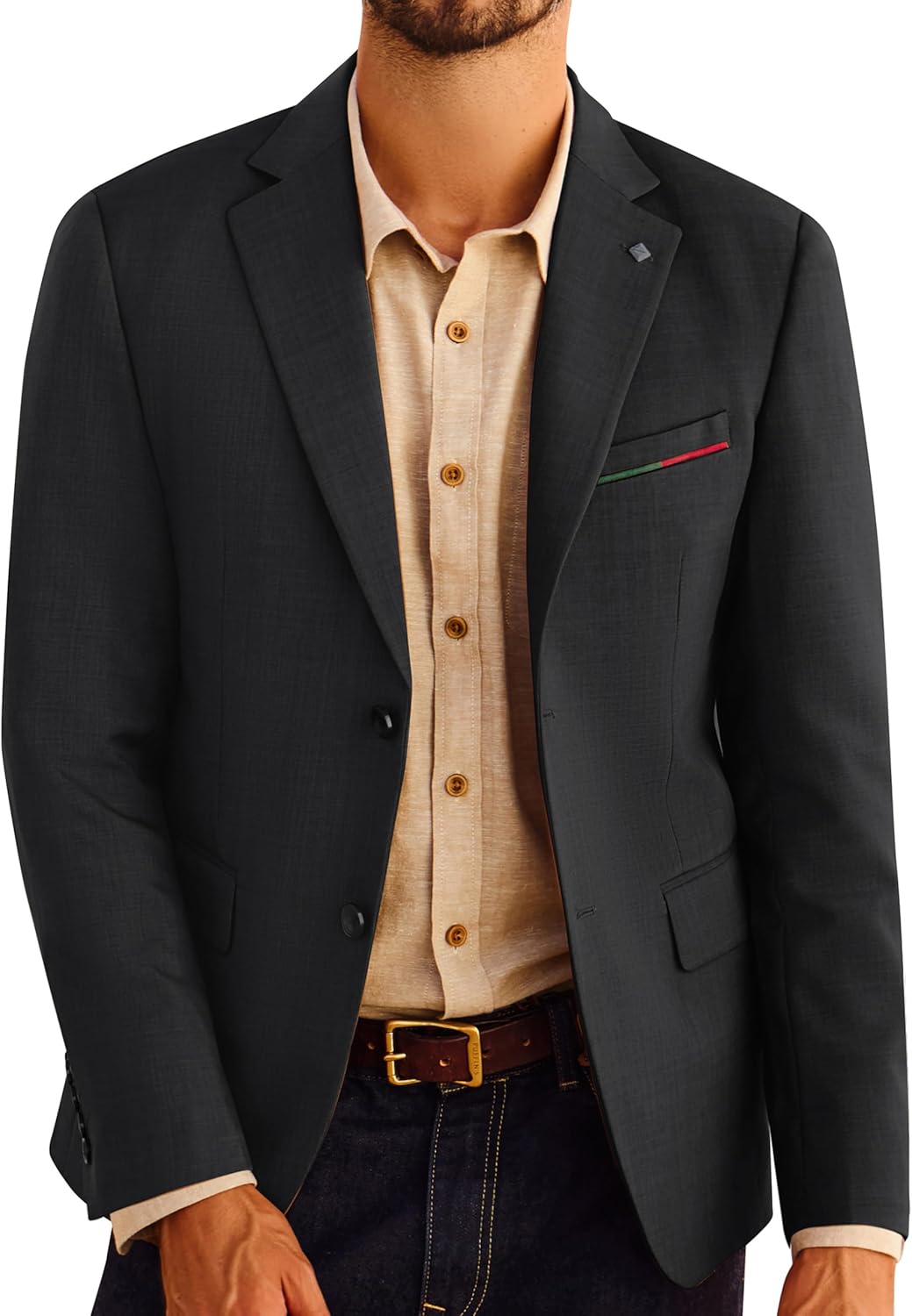PJ PAUL JONES Mens Blazer Lightweight Sport Coats Casual Two Buttons Notched Lap...