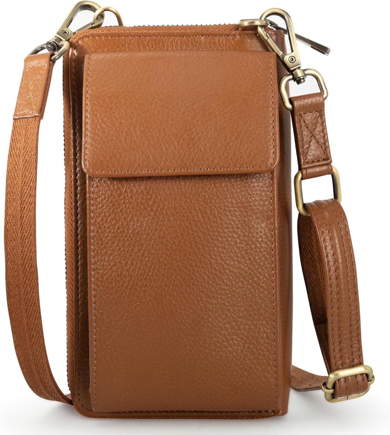 BULL GUARD Crossbody Leather Wallet Phone Purse, Anti Theft and RFID Blocking, S...