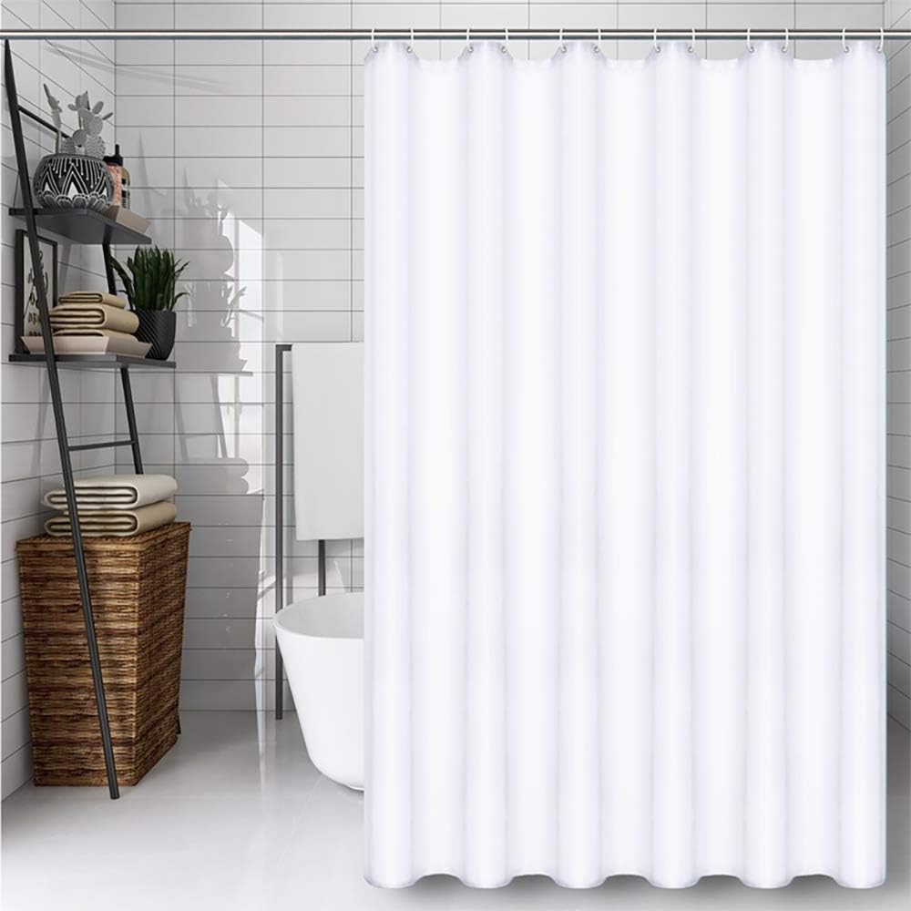 CXTAI White Shower Curtain, Mould Proof and Mildew Resistant Washable Polyester...