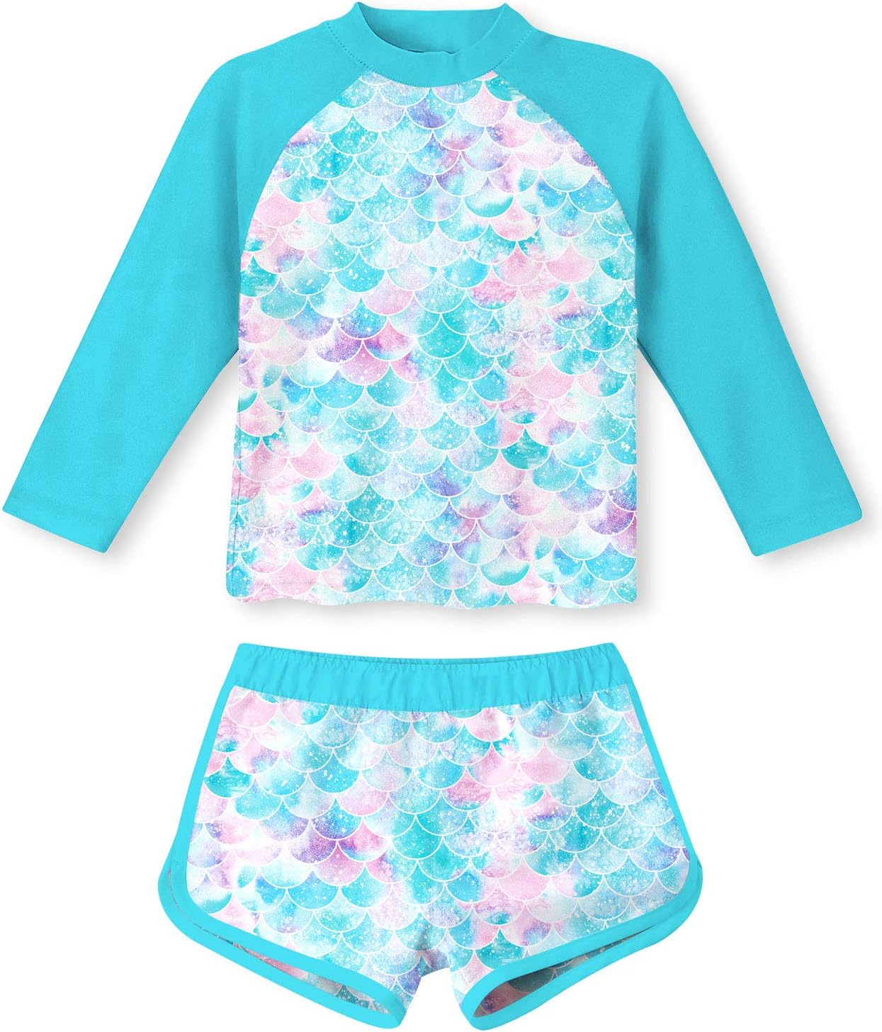 TUONROAD Girls Swimming Costume Toddler Baby Kids Two Piece Long Sleeve Swimsuit...