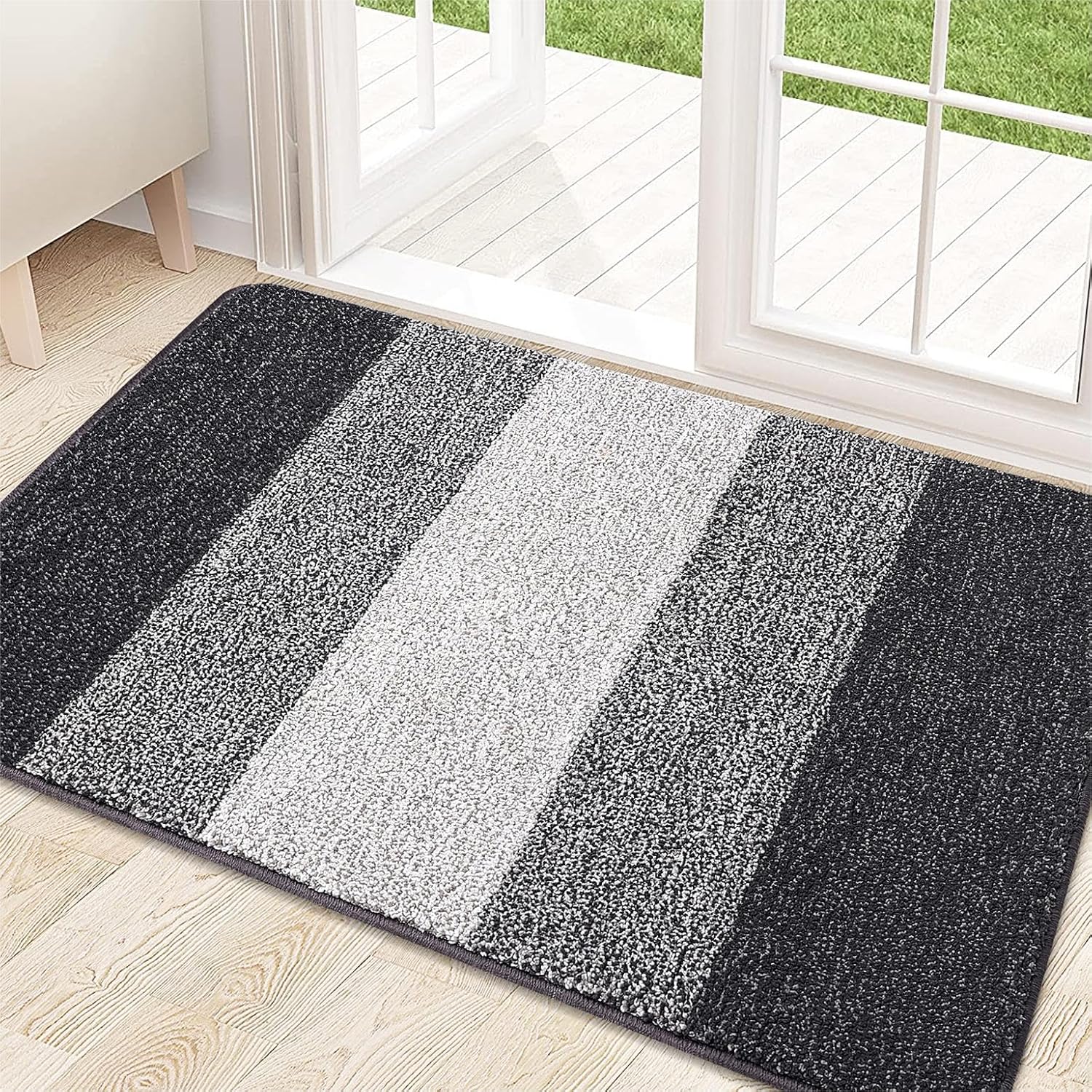 Kitinjoy Indoor Door Mat, 32x20 Non-Slip Absorbent Dirt Trapper Entrance Mat, Lo...