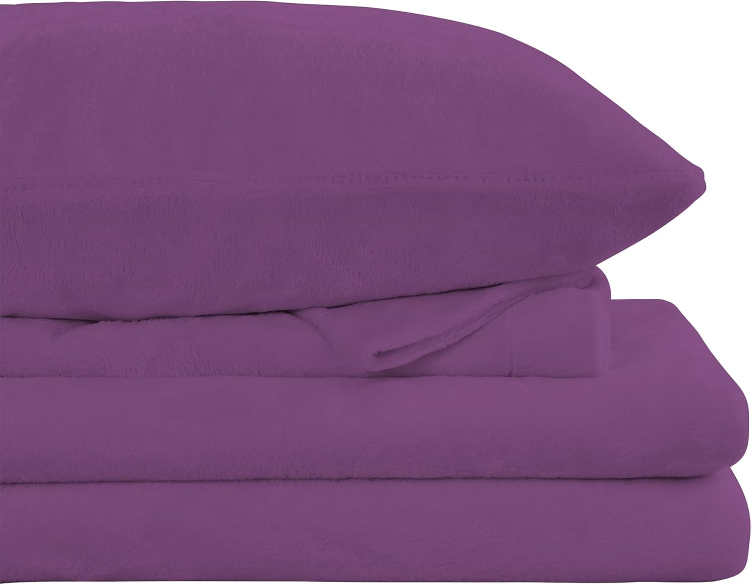 Viviland Plush Micro Fleece Queen Bed Sheet Set - Soft Fuzzy Polar Fleece Velour...